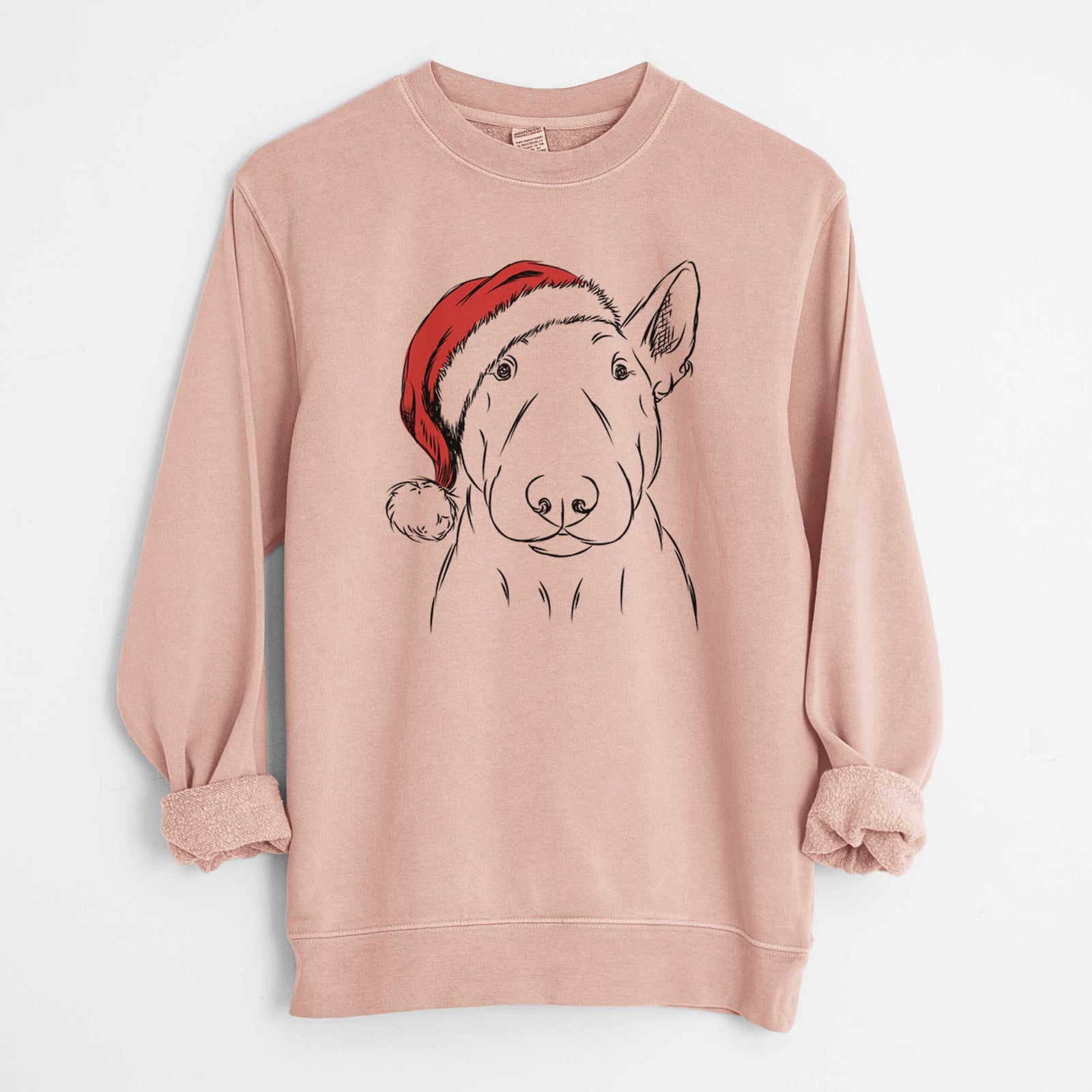 Santa Jett the Bull Terrier - Unisex Pigment Dyed Crew Sweatshirt