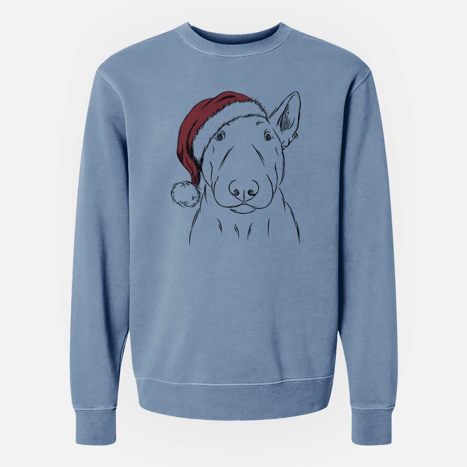 Santa Jett the Bull Terrier - Unisex Pigment Dyed Crew Sweatshirt