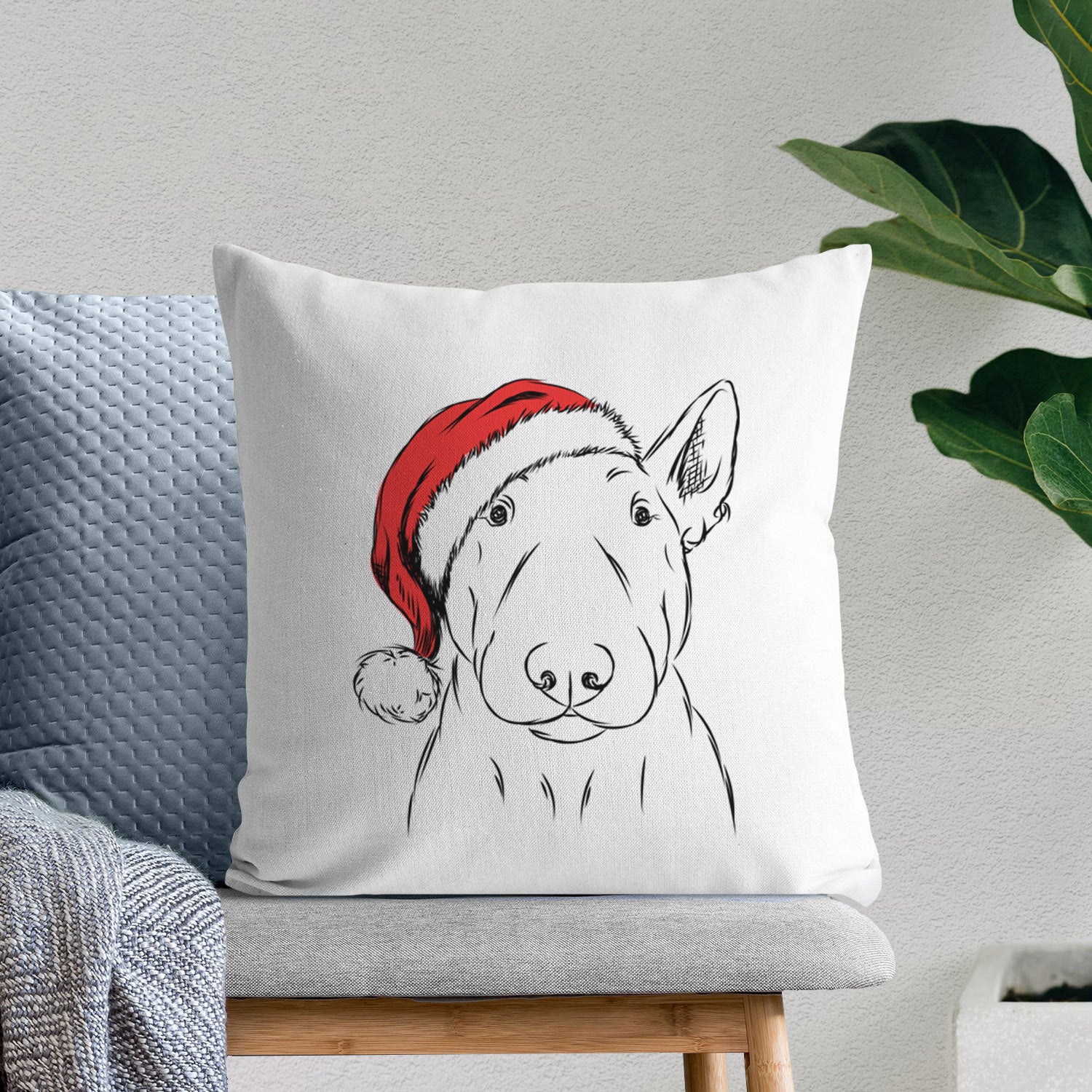 Jett the Bull Terrier - Throw Pillow Cover