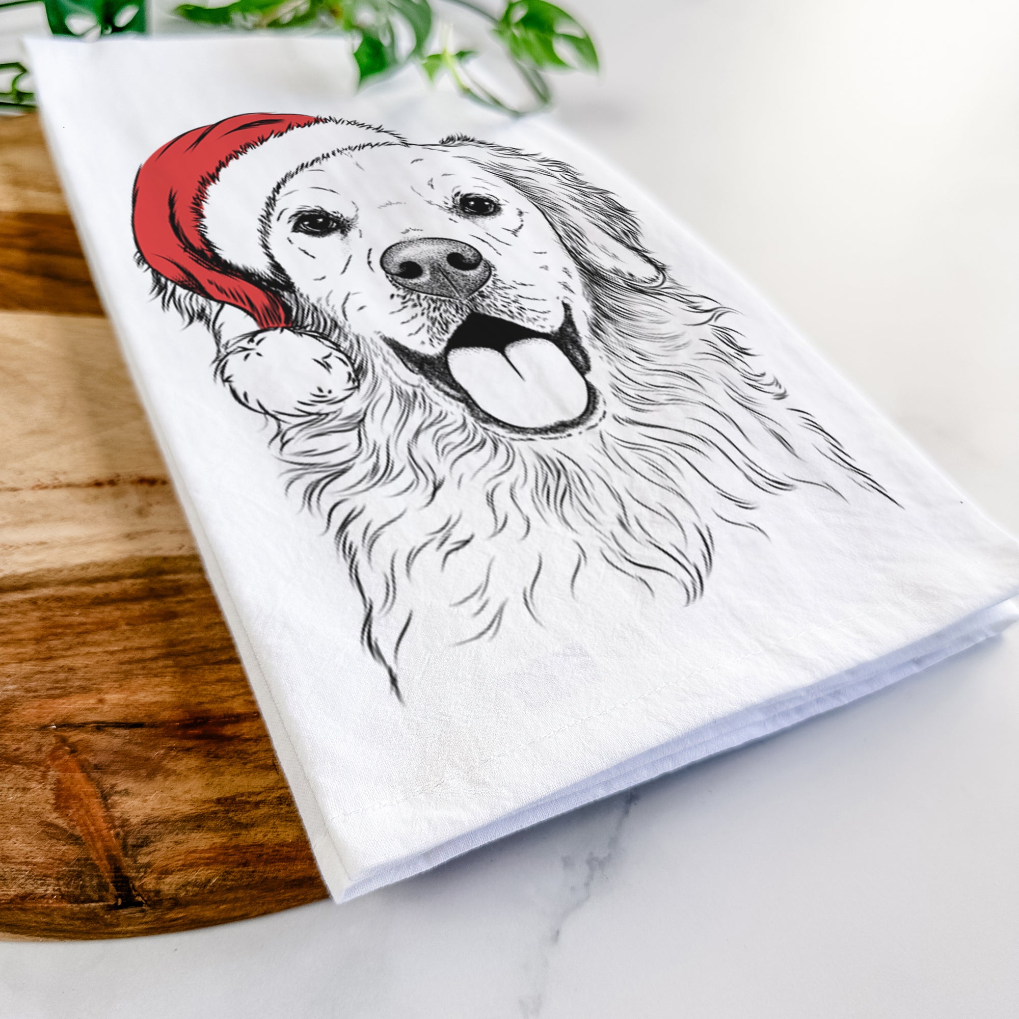 Juniper the Golden Retriever Tea Towel