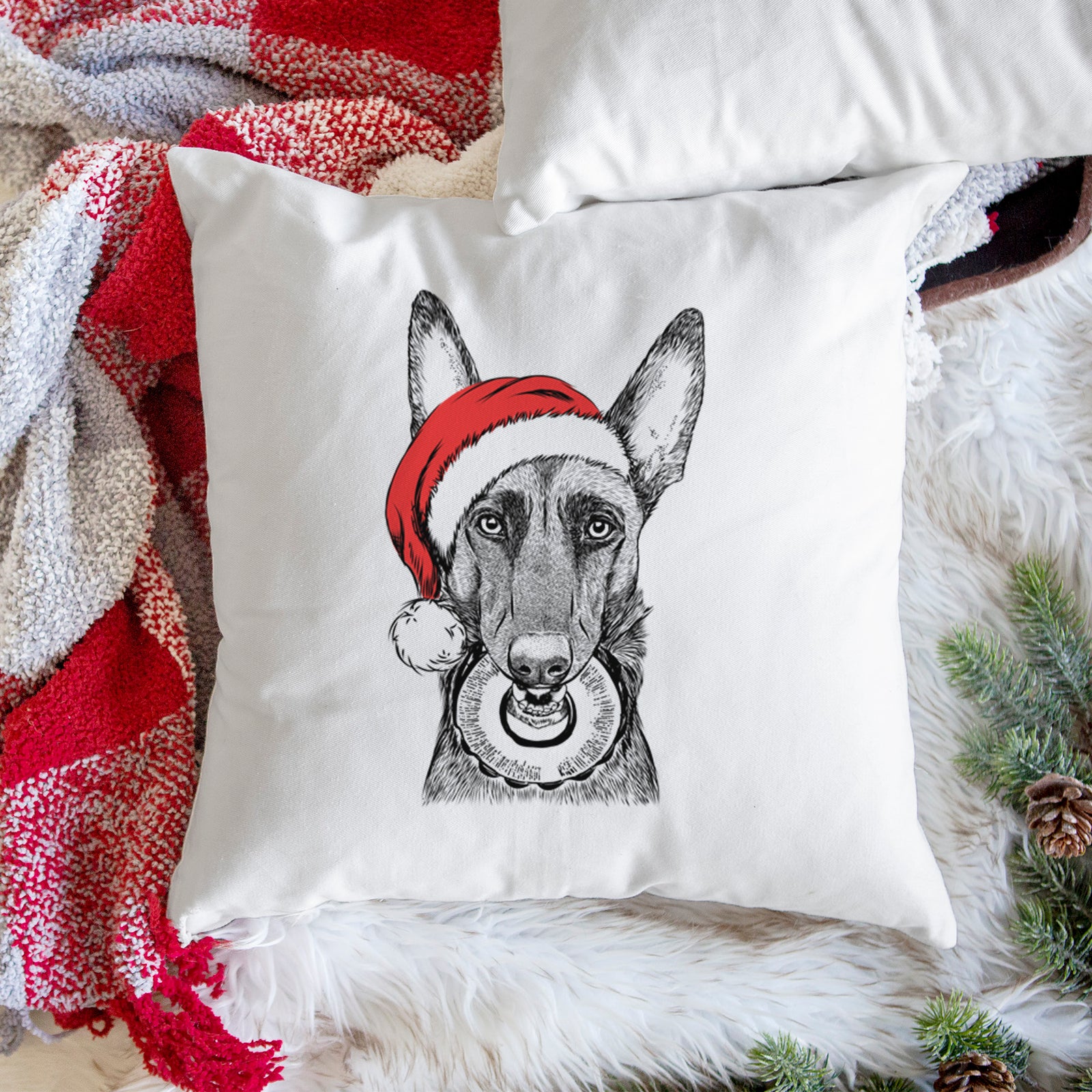 Juno the Belgian Malinois - Throw Pillow Cover