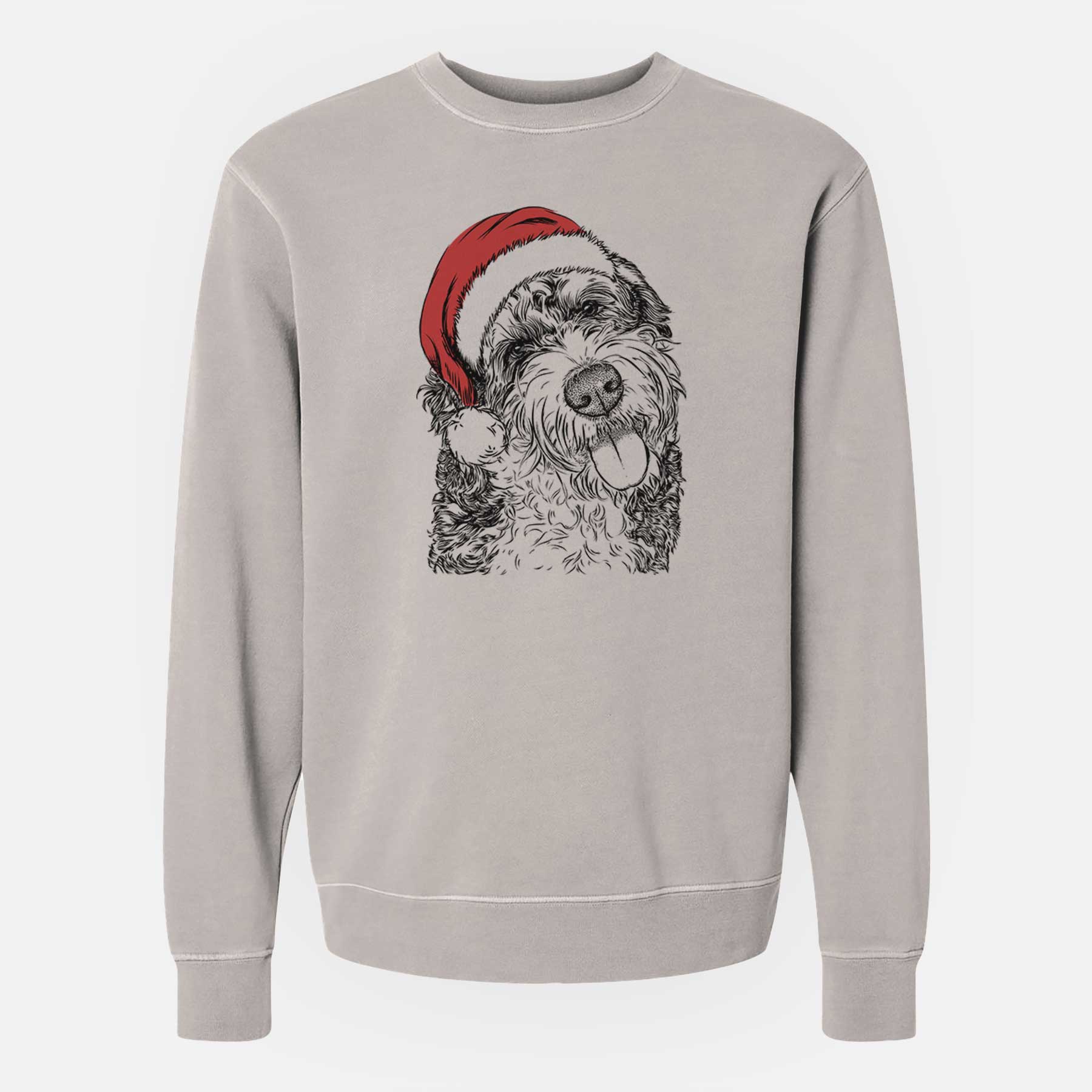 Santa Kaci the Bernedoodle - Unisex Pigment Dyed Crew Sweatshirt