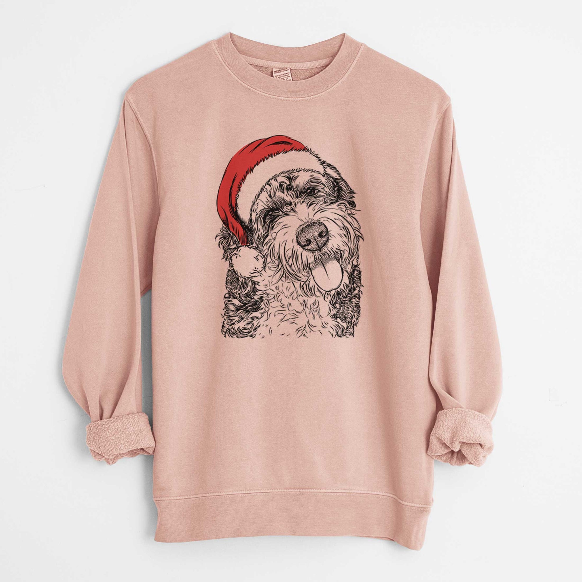 Santa Kaci the Bernedoodle - Unisex Pigment Dyed Crew Sweatshirt