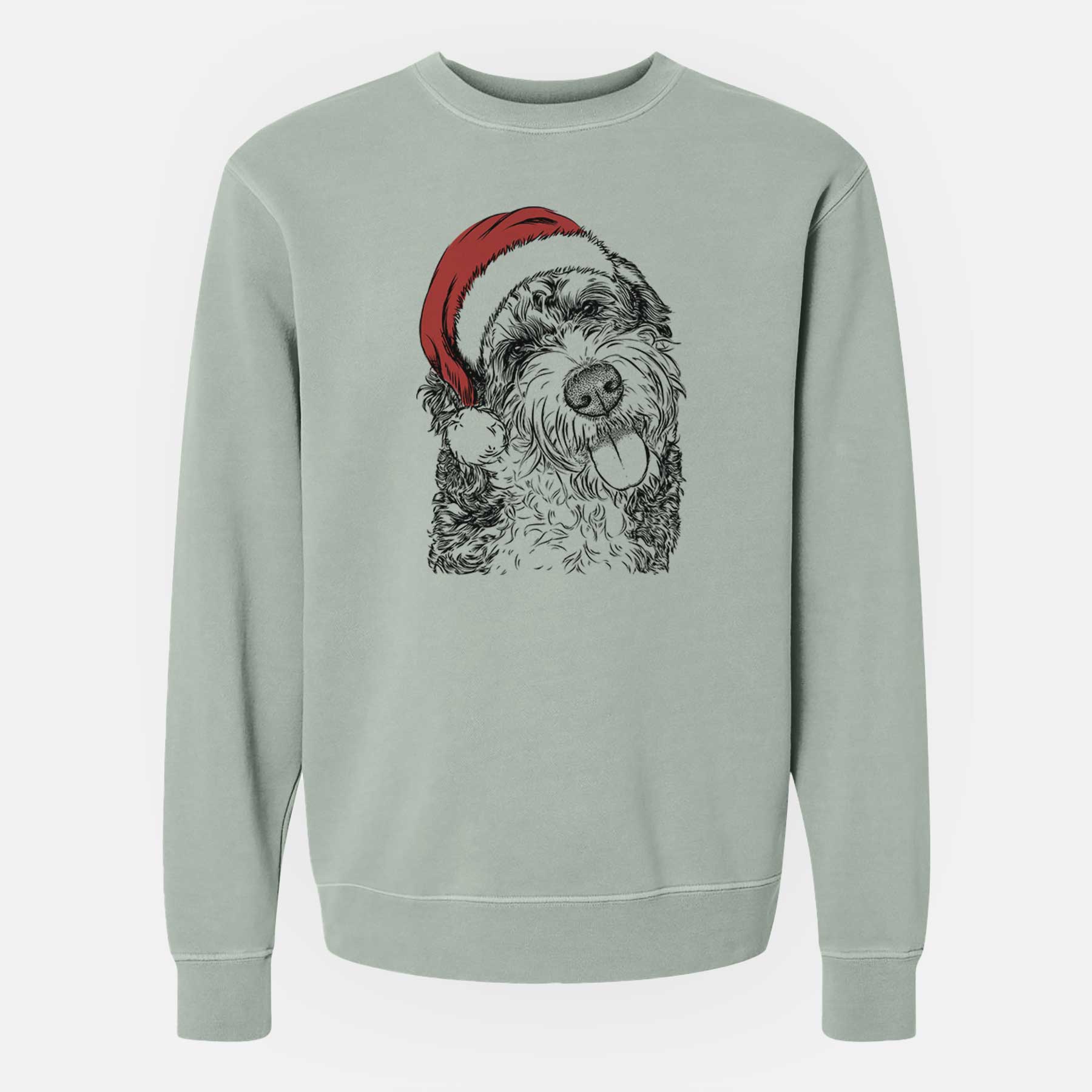 Santa Kaci the Bernedoodle - Unisex Pigment Dyed Crew Sweatshirt