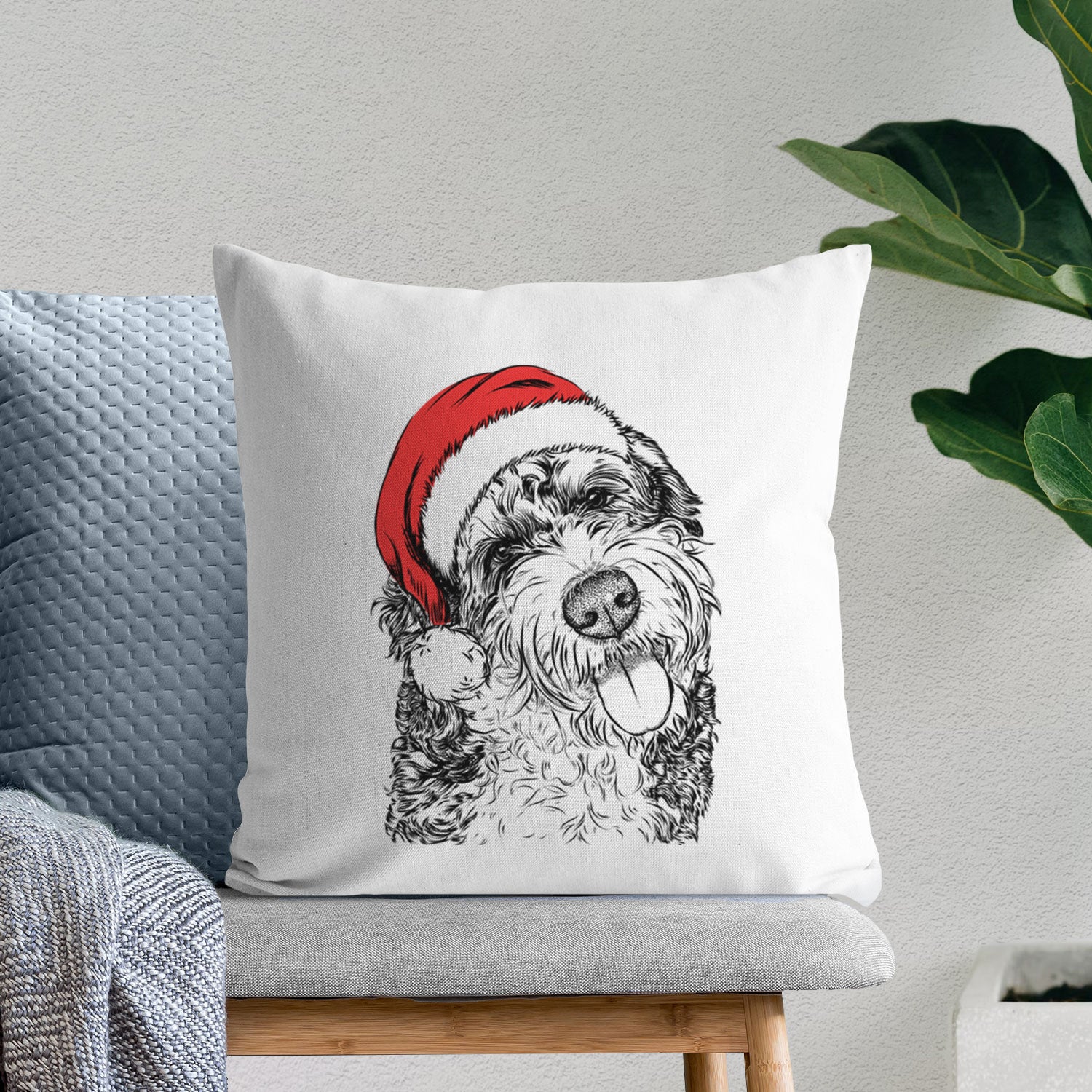Kaci the Bernedoodle - Throw Pillow Cover