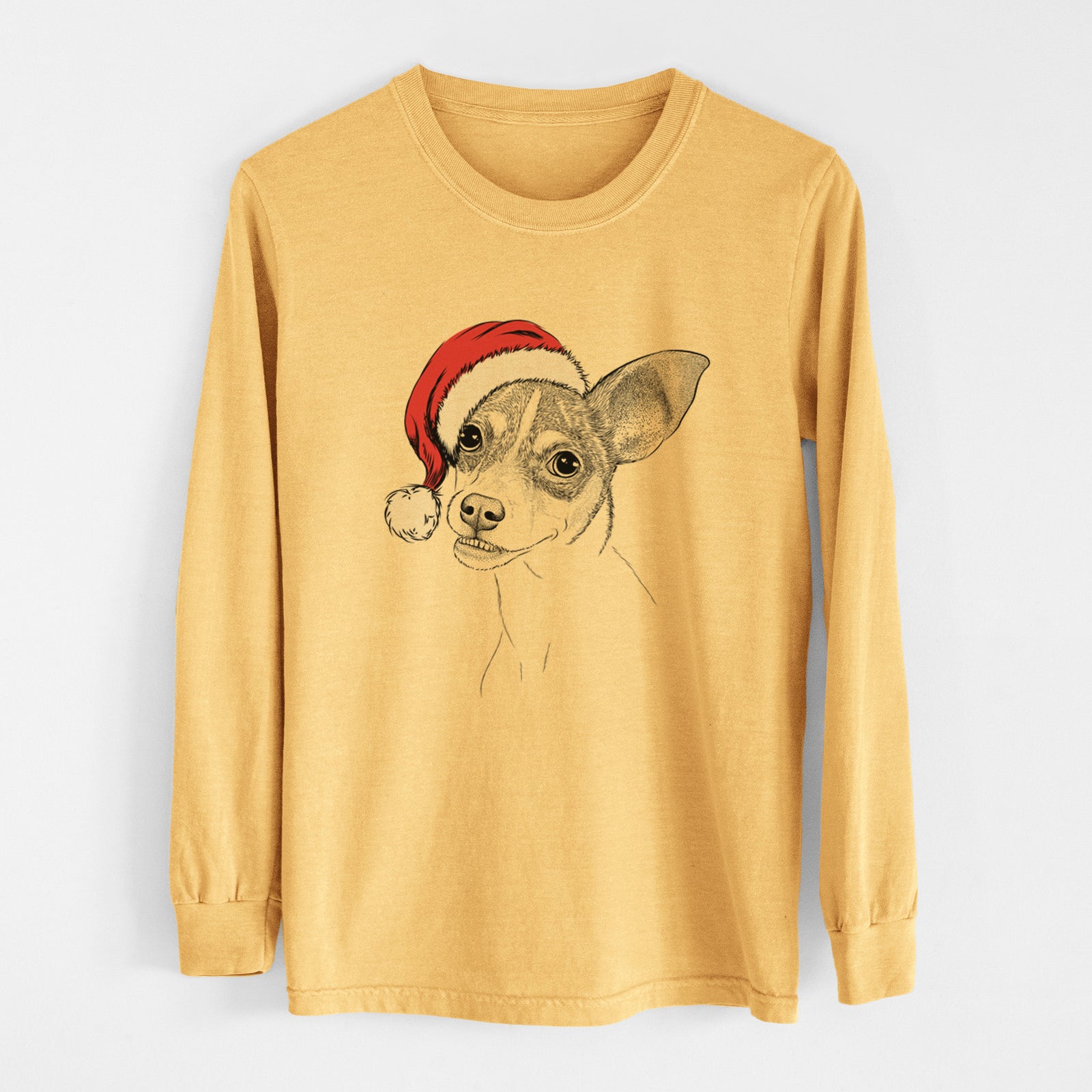 Santa Kailani the Chihuahua Mix - Heavyweight 100% Cotton Long Sleeve