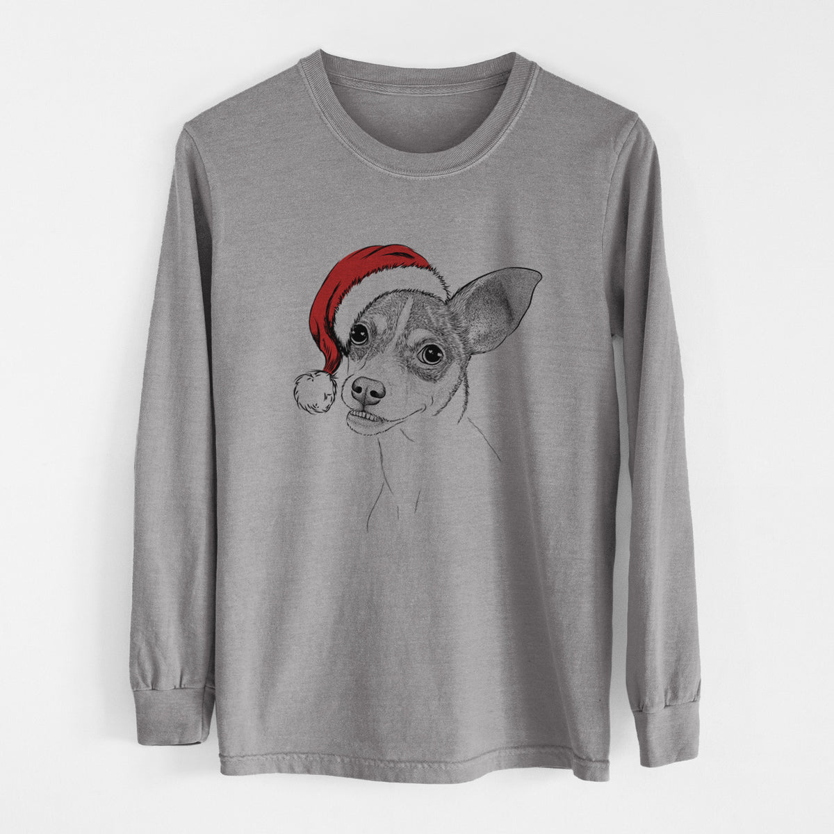 Santa Kailani the Chihuahua Mix - Heavyweight 100% Cotton Long Sleeve