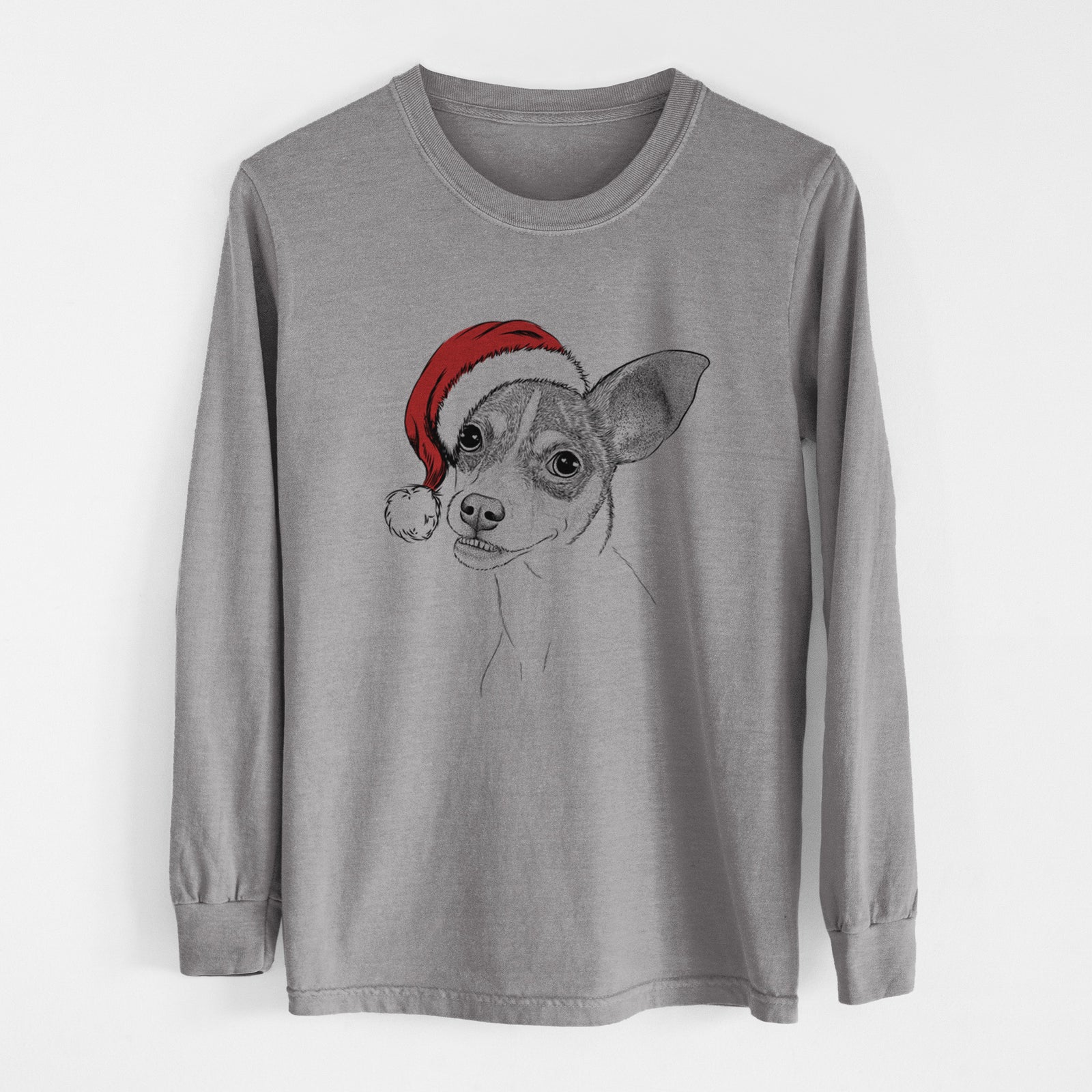 Santa Kailani the Chihuahua Mix - Heavyweight 100% Cotton Long Sleeve