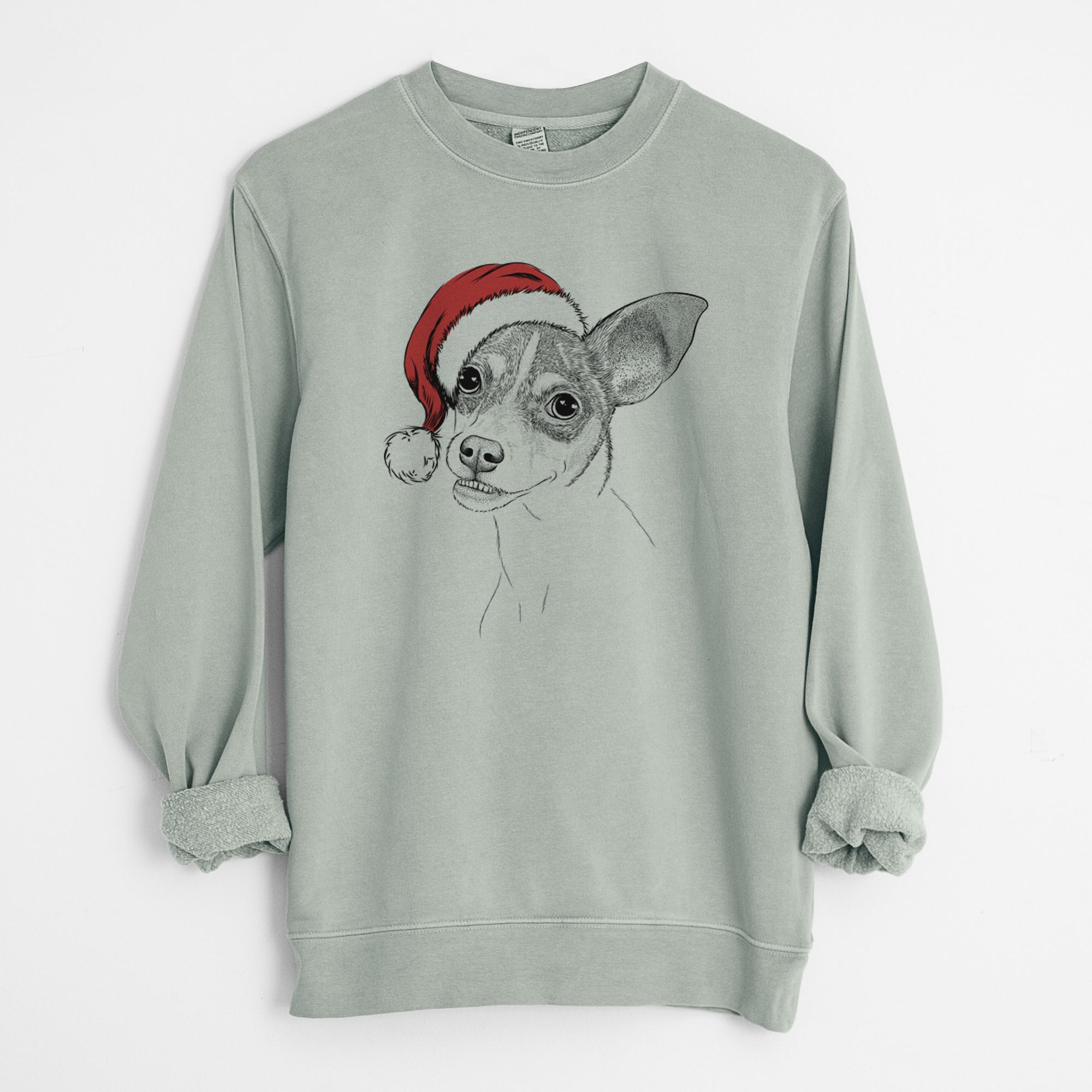 Santa Kailani the Chihuahua Mix - Unisex Pigment Dyed Crew Sweatshirt