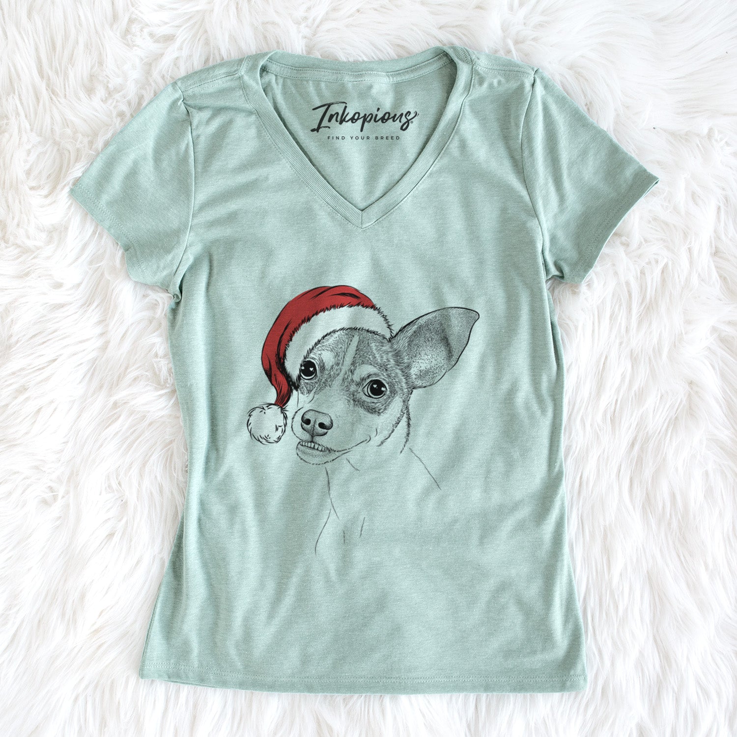 Santa Kailani the Chihuahua Mix - Women's Perfect V-neck Shirt