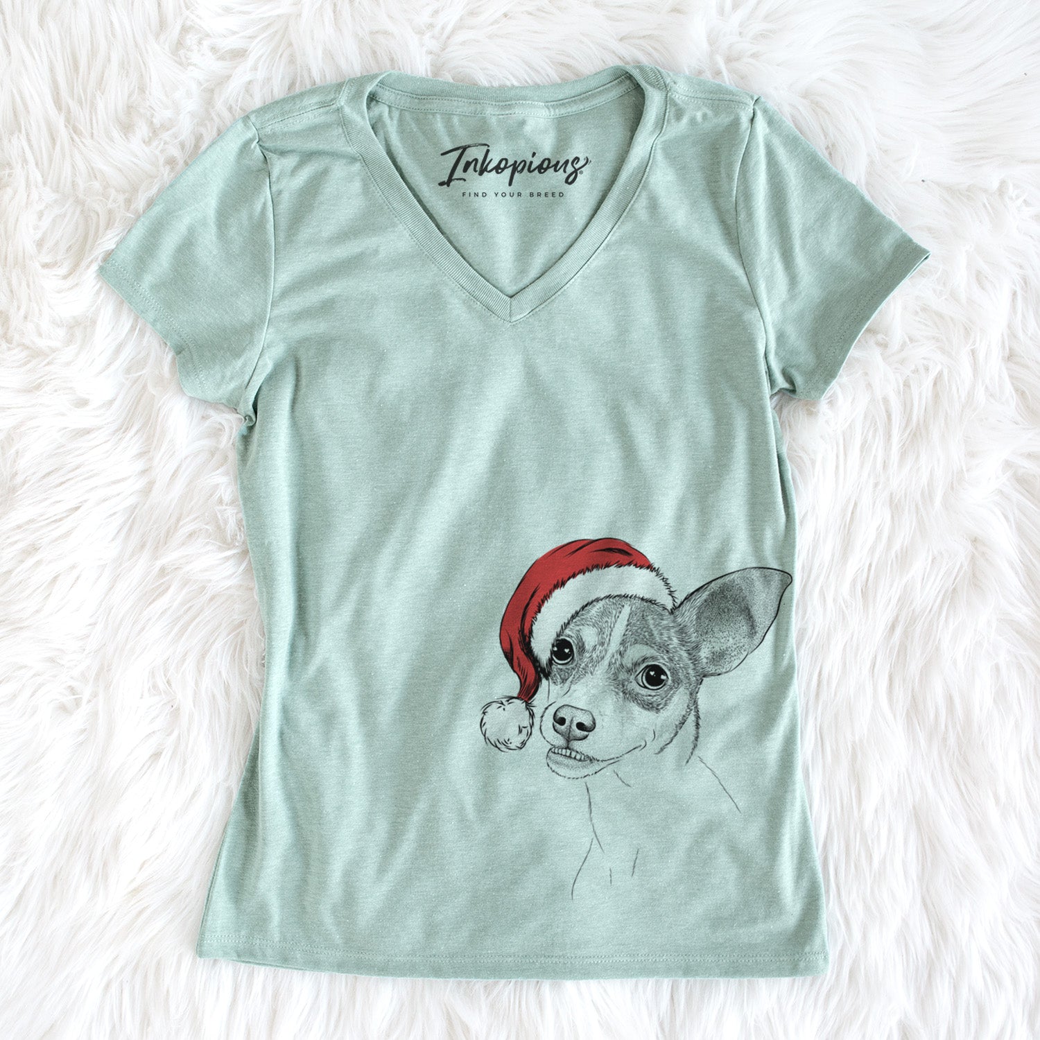 Santa Kailani the Chihuahua Mix - Women's Perfect V-neck Shirt