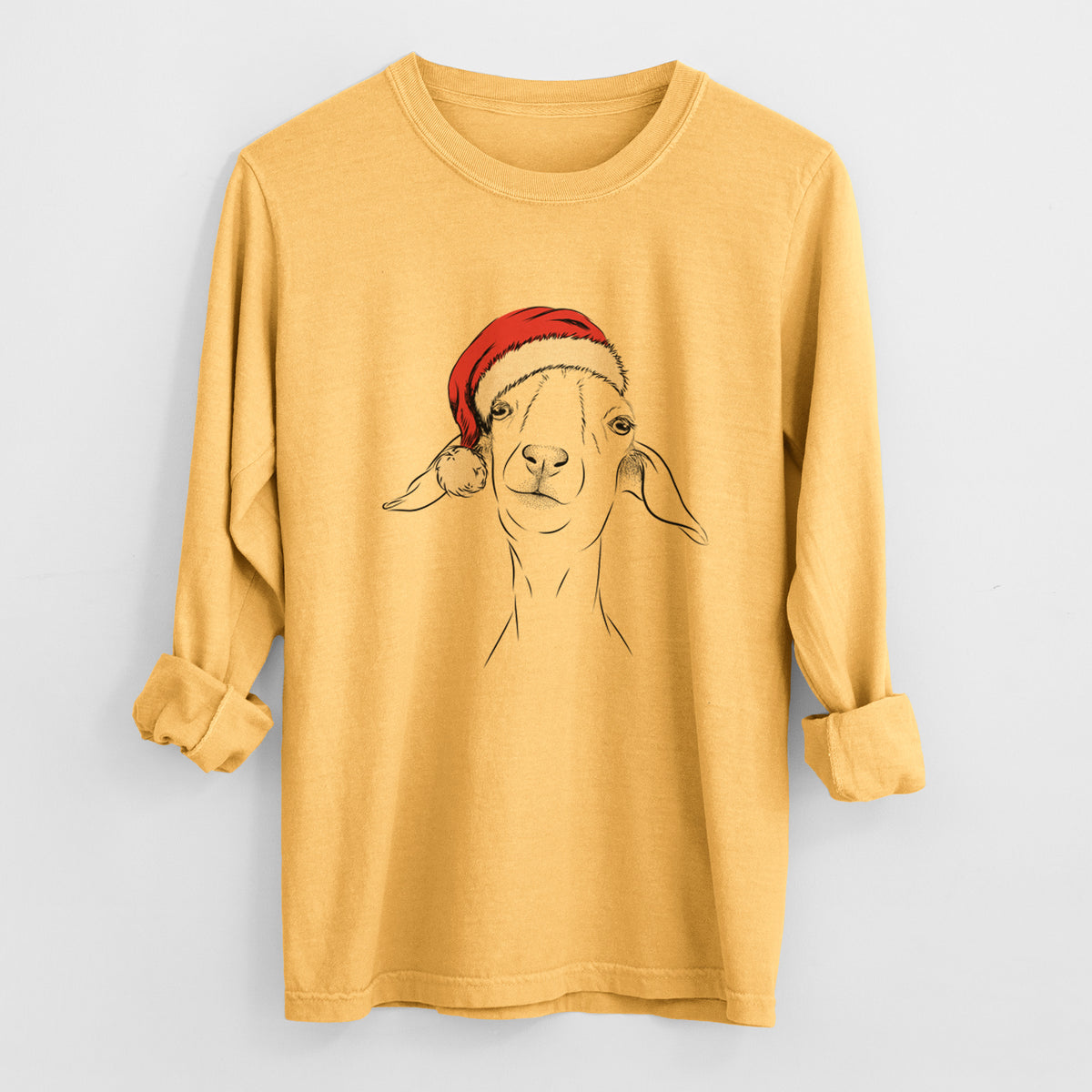 Santa Kara Dune the Spanish Boer Goat - Heavyweight 100% Cotton Long Sleeve