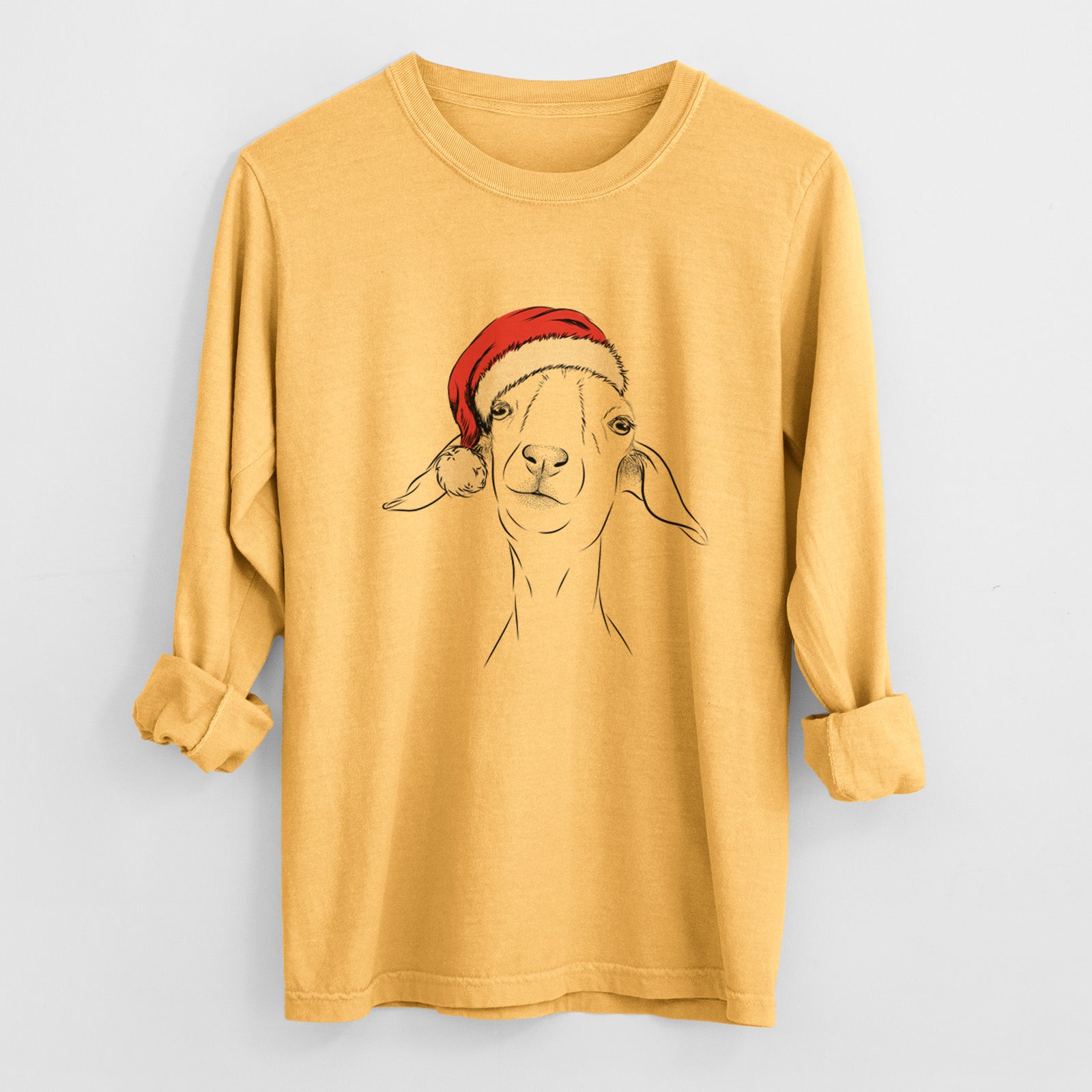 Santa Kara Dune the Spanish Boer Goat - Heavyweight 100% Cotton Long Sleeve