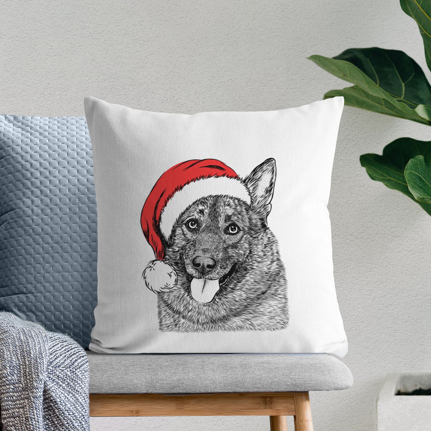 Kasia the Norwegian Elkhound - Throw Pillow Cover
