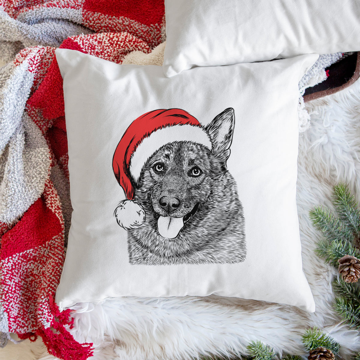 Kasia the Norwegian Elkhound - Throw Pillow Cover
