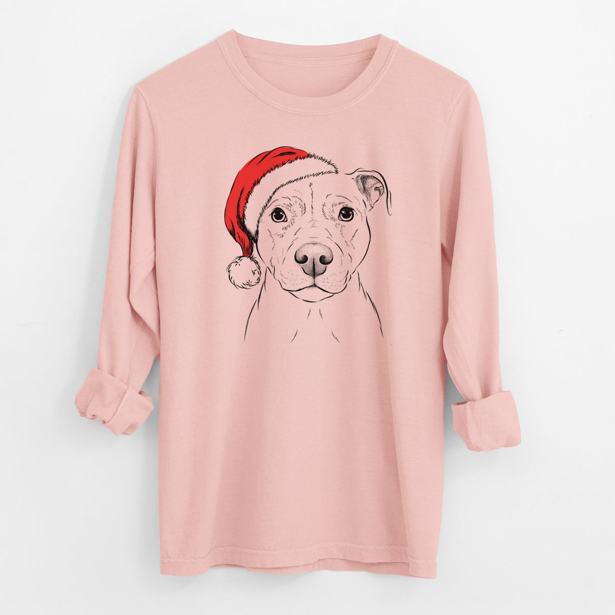 Santa Khaleesi the Pitbull - Men's Heavyweight 100% Cotton Long Sleeve
