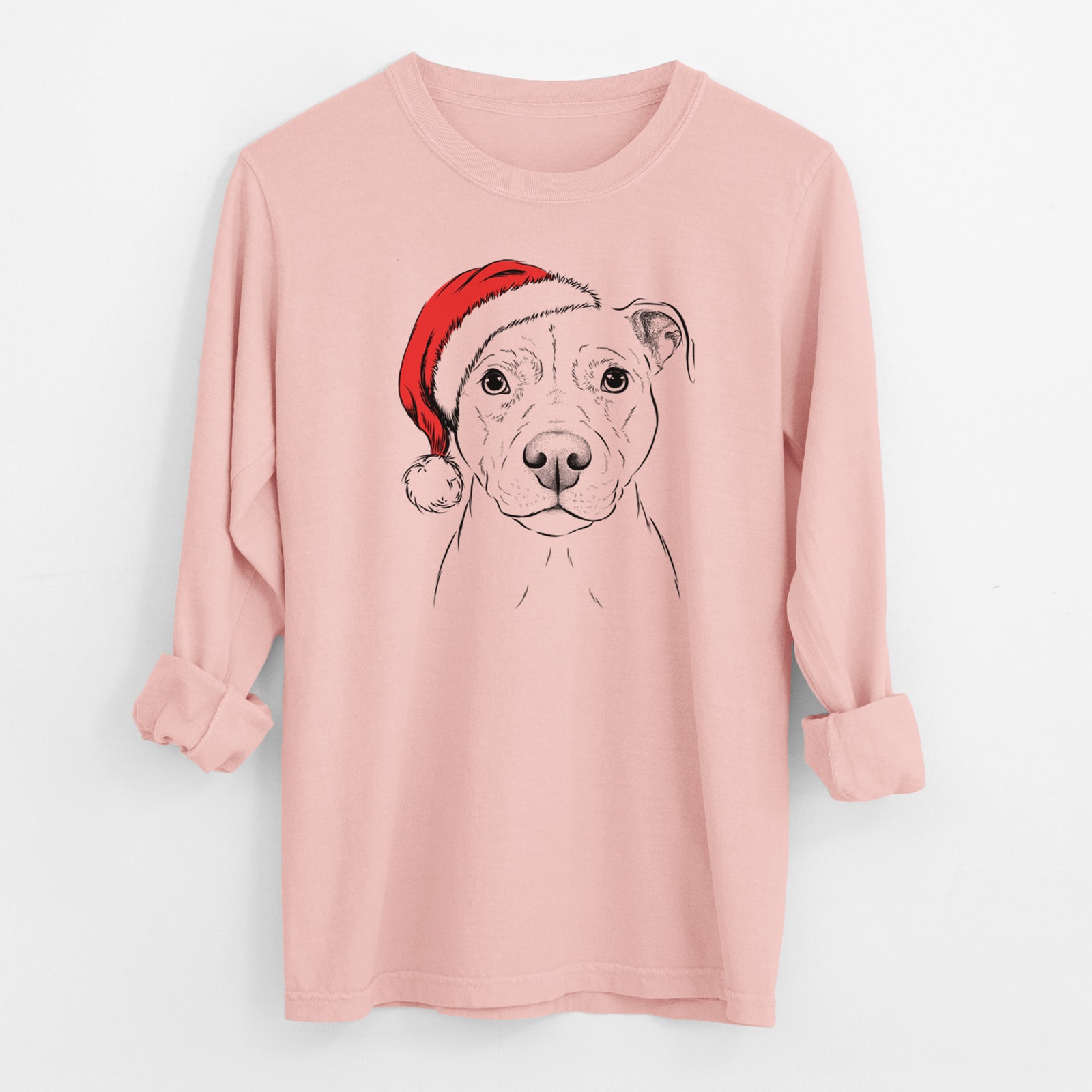 Santa Khaleesi the Pitbull - Men's Heavyweight 100% Cotton Long Sleeve