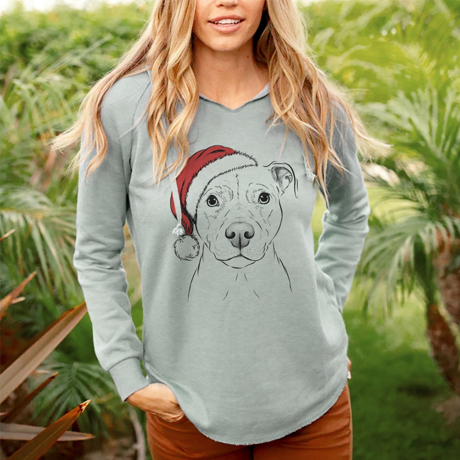 Santa Khaleesi the Pitbull - Cali Wave Hooded Sweatshirt