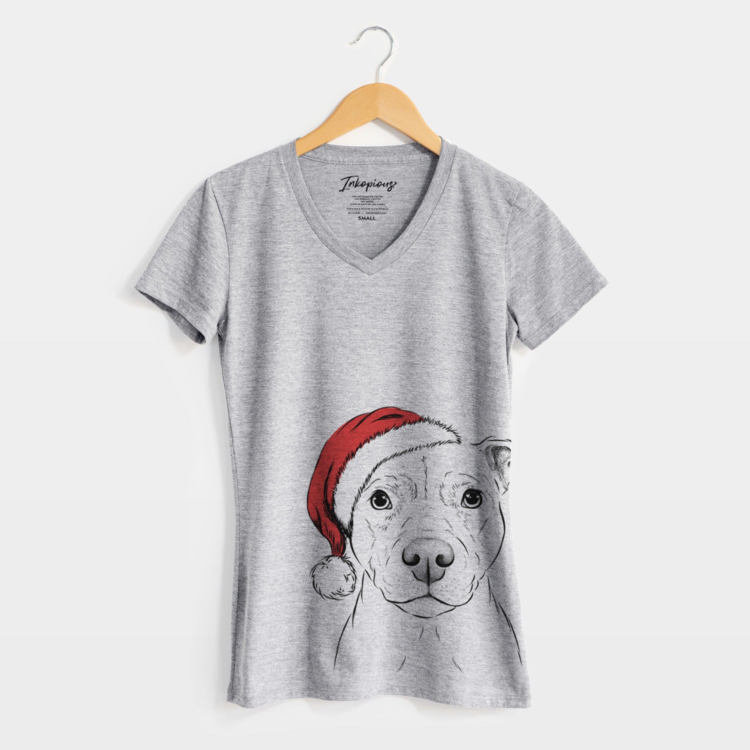 Santa Khaleesi the Pitbull - Women's Perfect V-neck Shirt