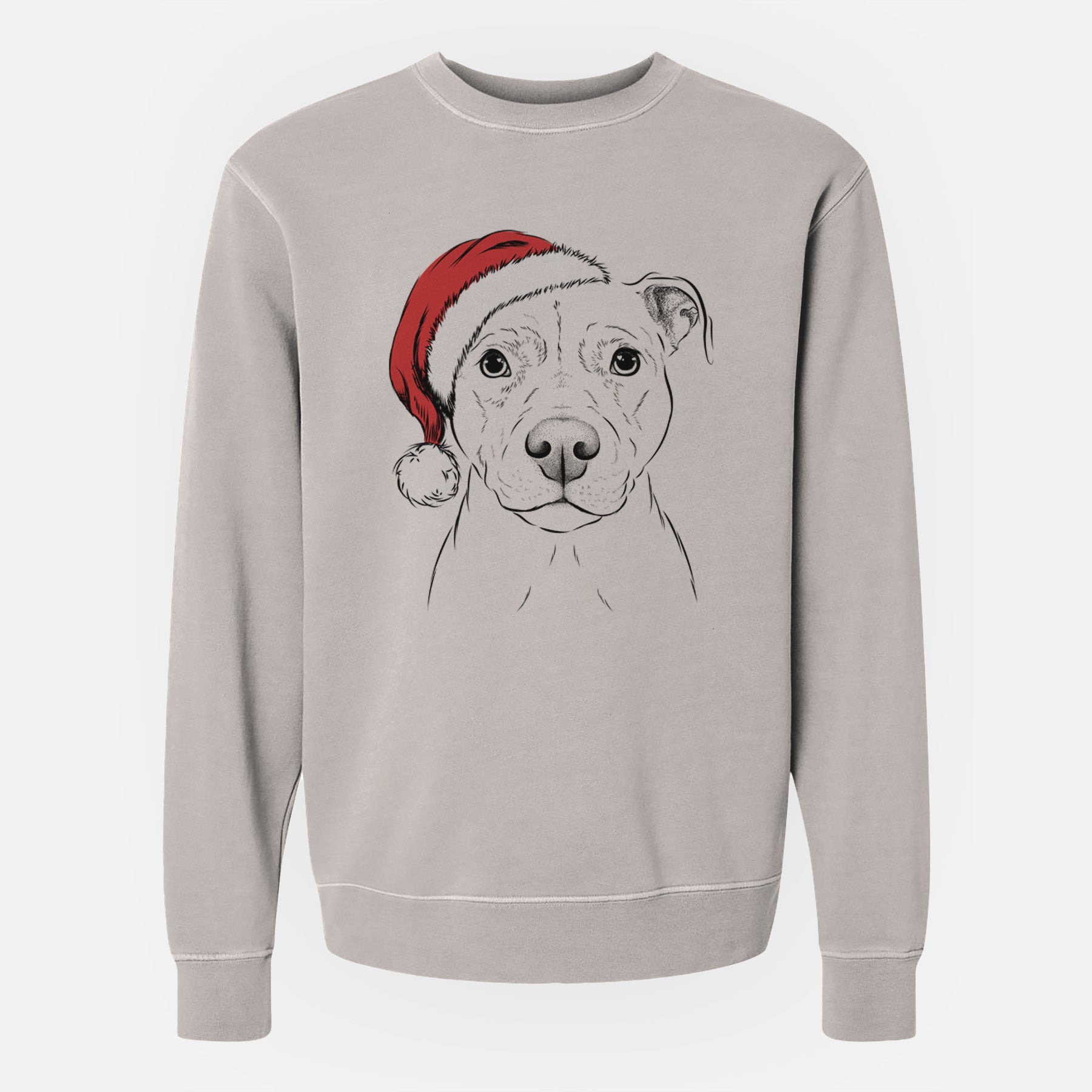 Santa Khaleesi the Pitbull - Unisex Pigment Dyed Crew Sweatshirt