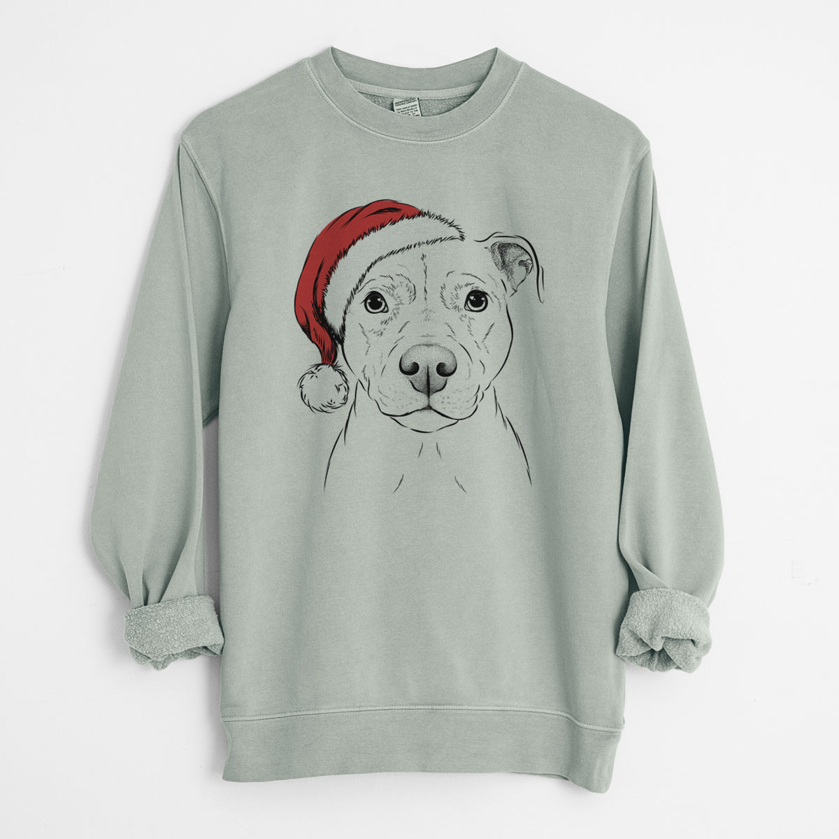 Santa Khaleesi the Pitbull - Unisex Pigment Dyed Crew Sweatshirt