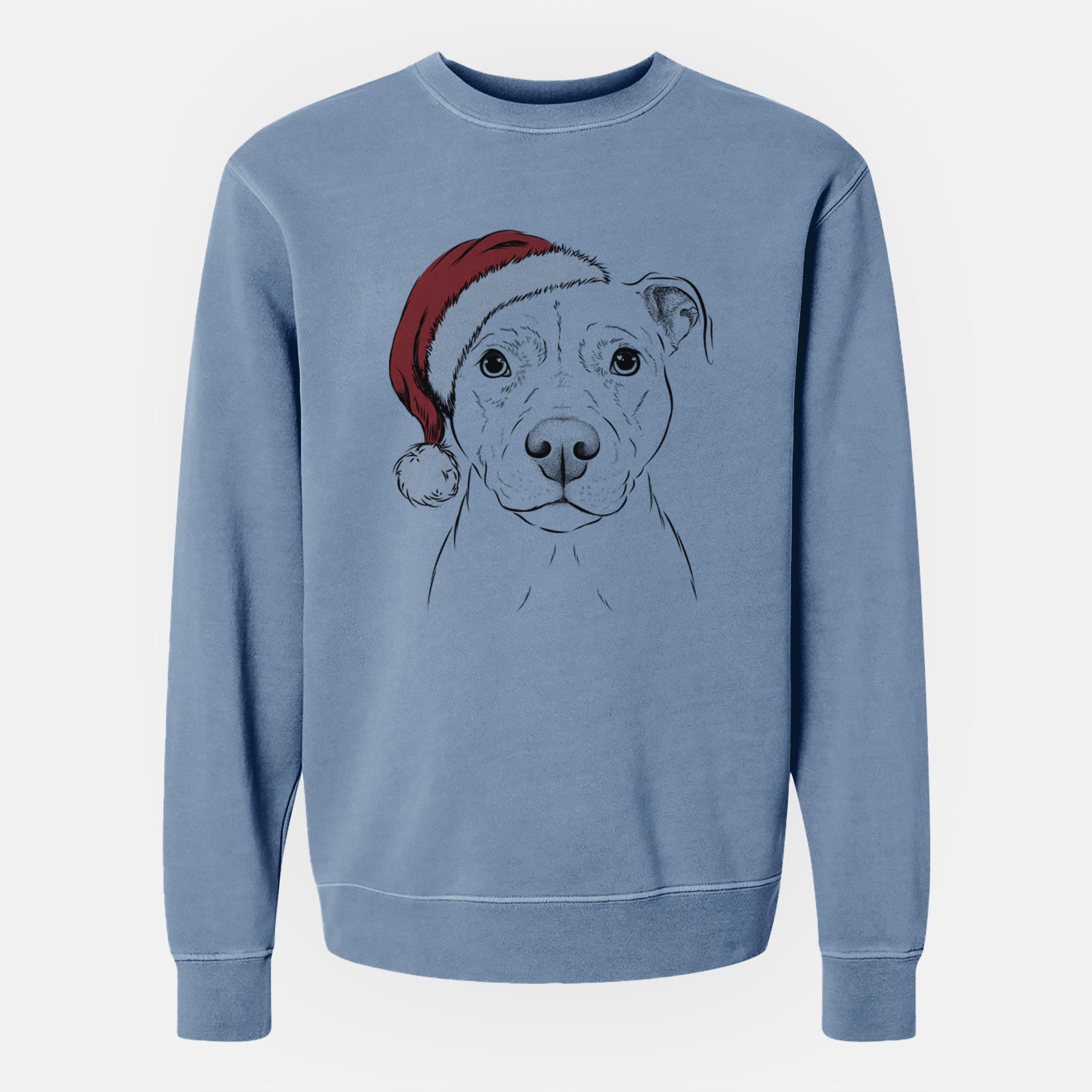 Santa Khaleesi the Pitbull - Unisex Pigment Dyed Crew Sweatshirt