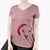 Santa Khaleesi the Pitbull - Women's Perfect V-neck Shirt