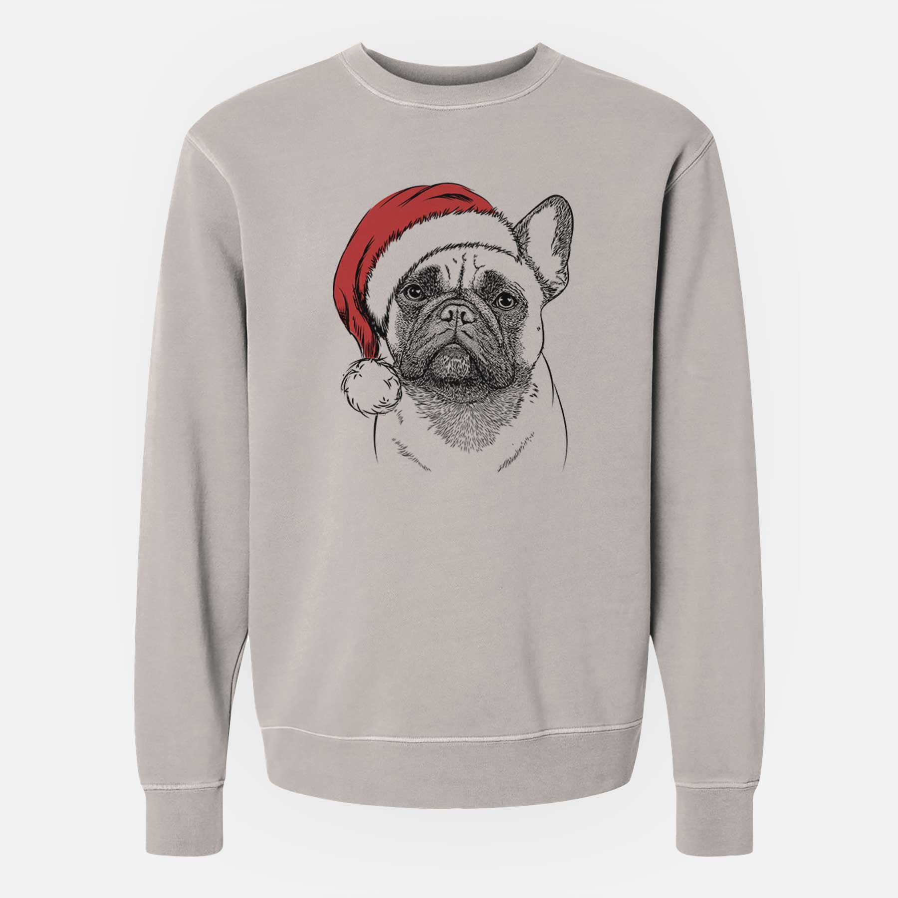 Santa Kingsleigh the French Bulldog - Unisex Pigment Dyed Crew Sweatshirt