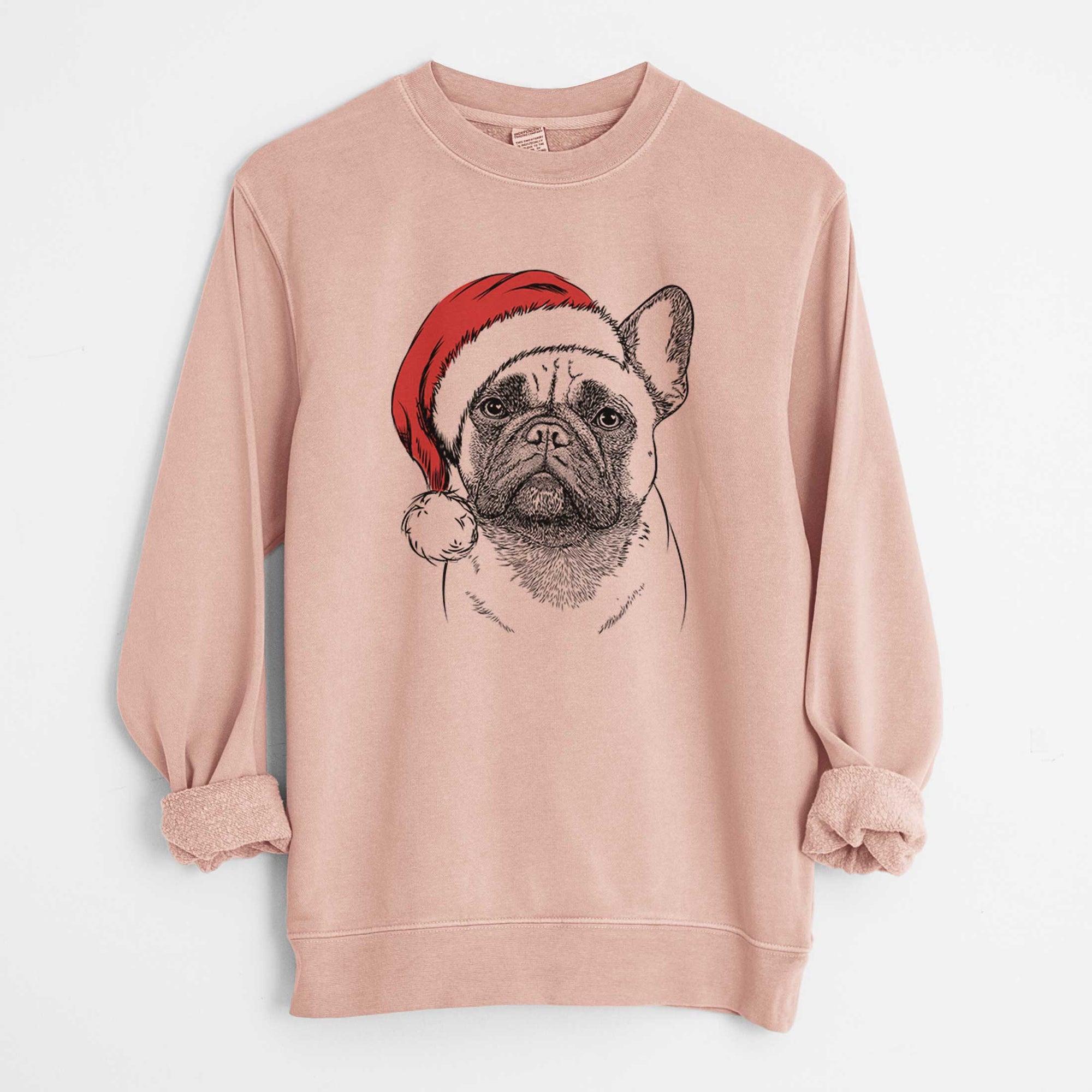 Santa Kingsleigh the French Bulldog - Unisex Pigment Dyed Crew Sweatshirt