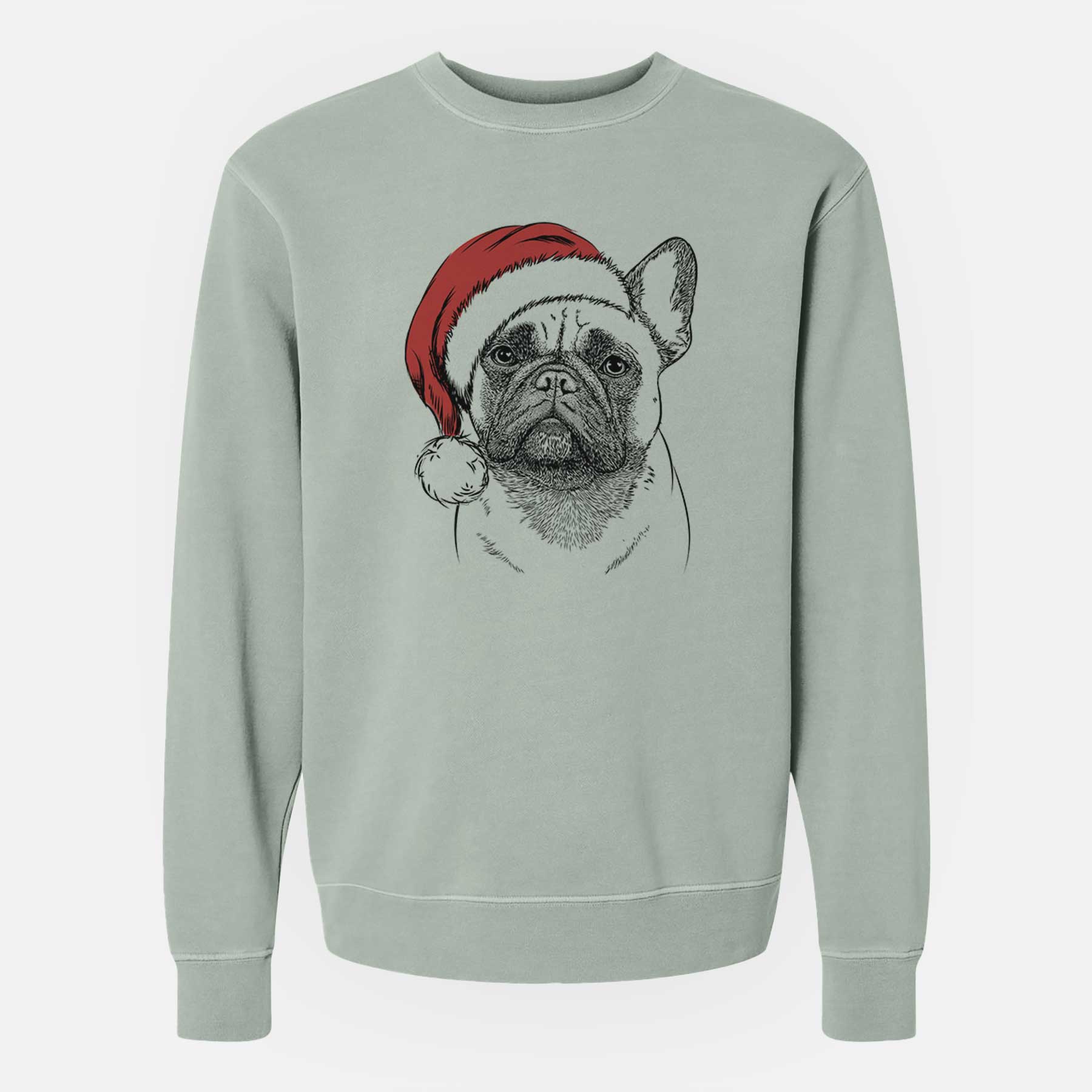 Santa Kingsleigh the French Bulldog - Unisex Pigment Dyed Crew Sweatshirt