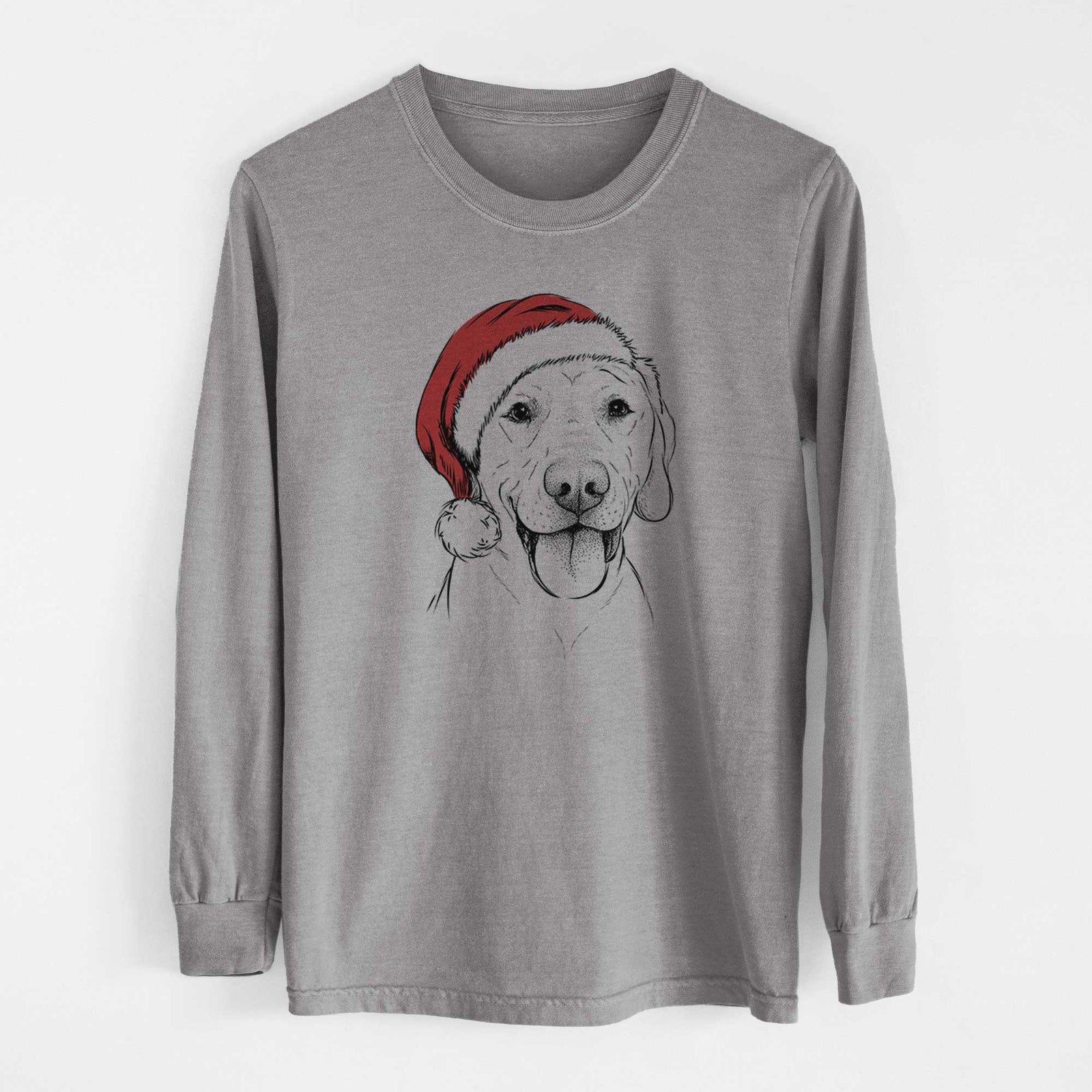 Santa Klay the Labrador Retriever - Men's Heavyweight 100% Cotton Long Sleeve