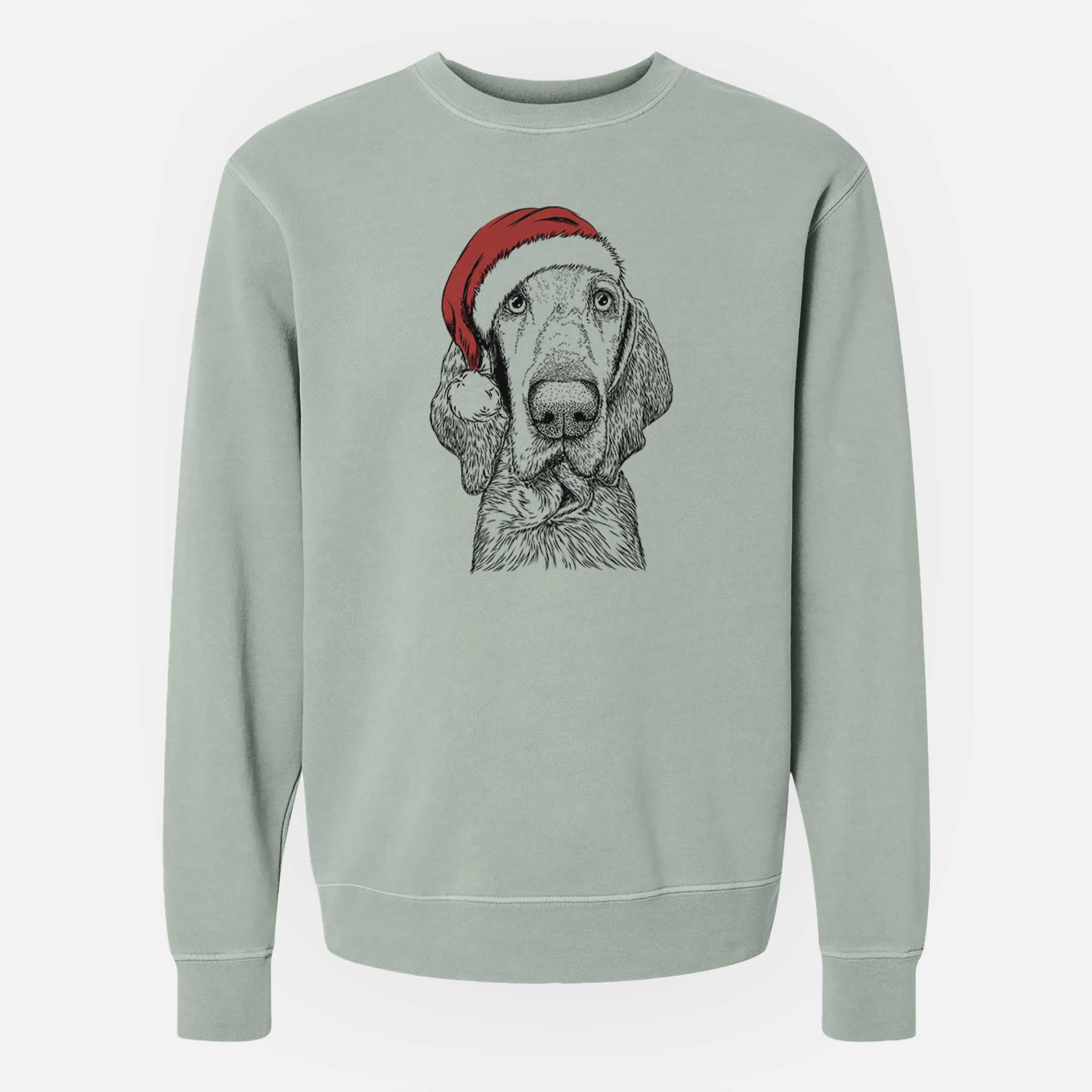 Santa Kylie the Bracco Italiano - Unisex Pigment Dyed Crew Sweatshirt