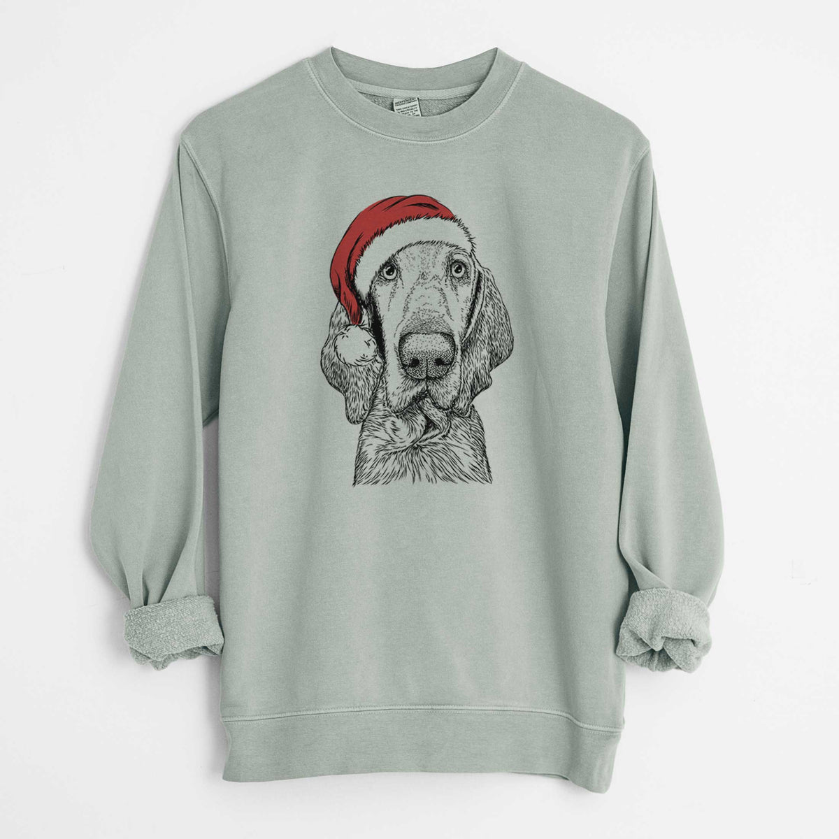 Santa Kylie the Bracco Italiano - Unisex Pigment Dyed Crew Sweatshirt