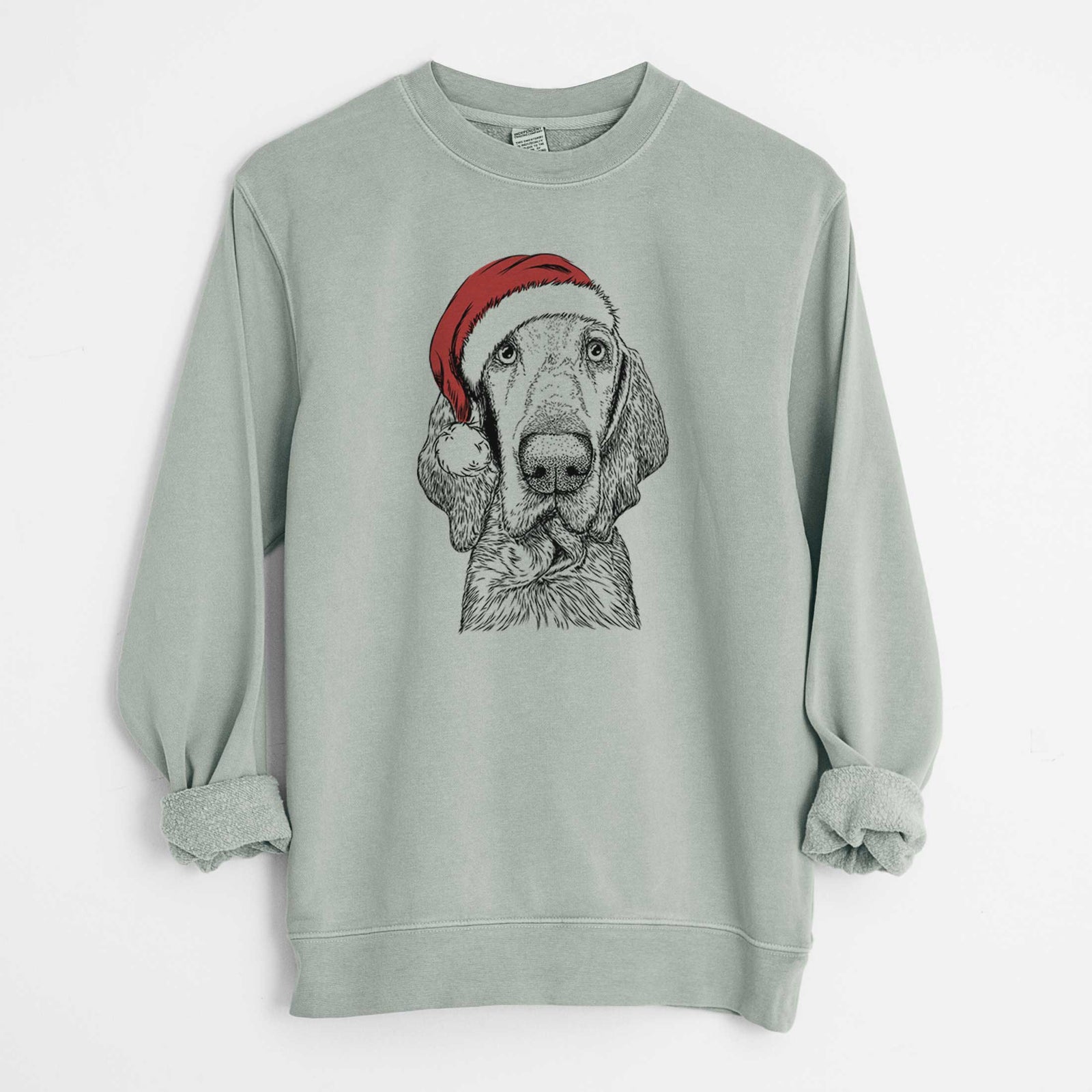 Santa Kylie the Bracco Italiano - Unisex Pigment Dyed Crew Sweatshirt