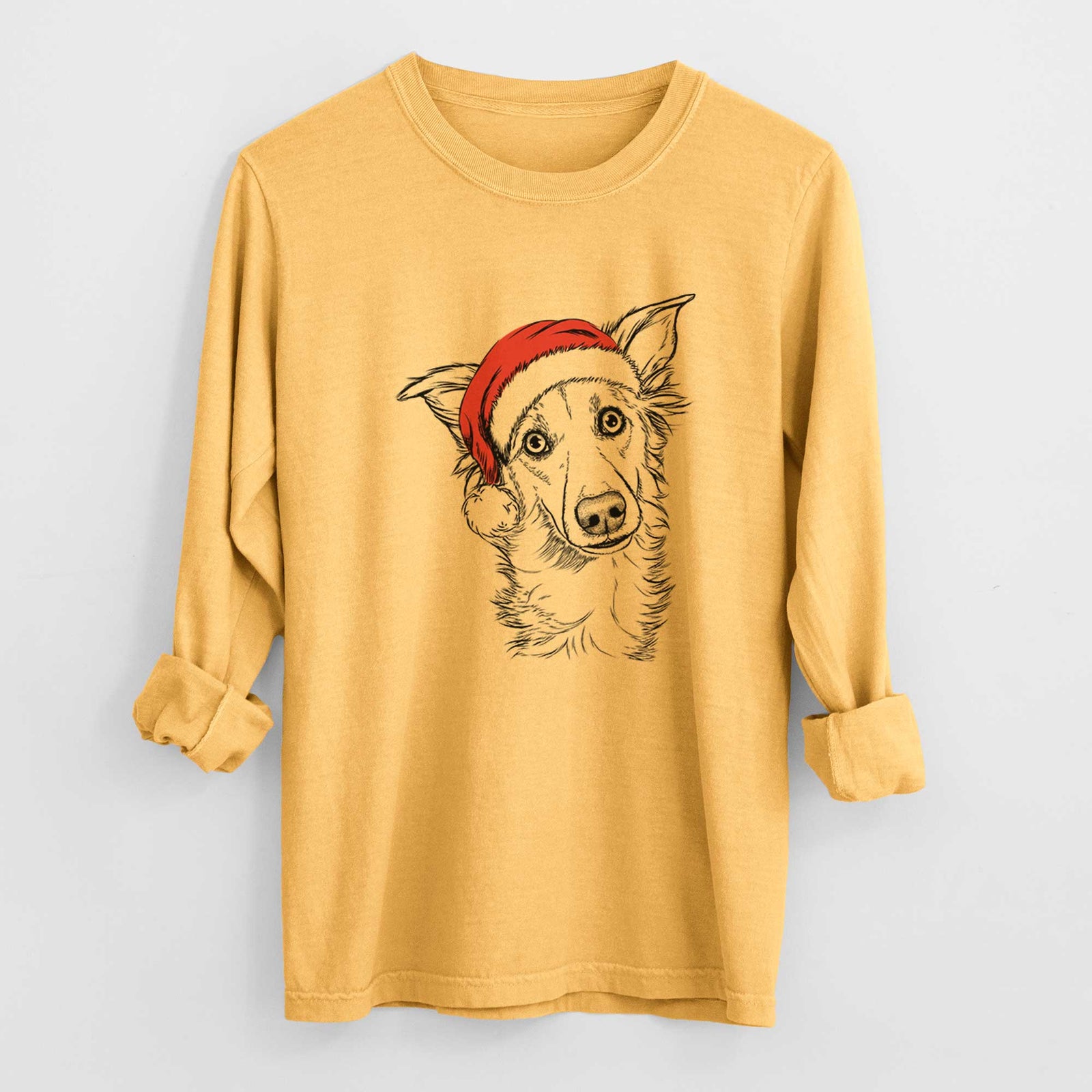 Santa Kyu the Windsprite - Men's Heavyweight 100% Cotton Long Sleeve