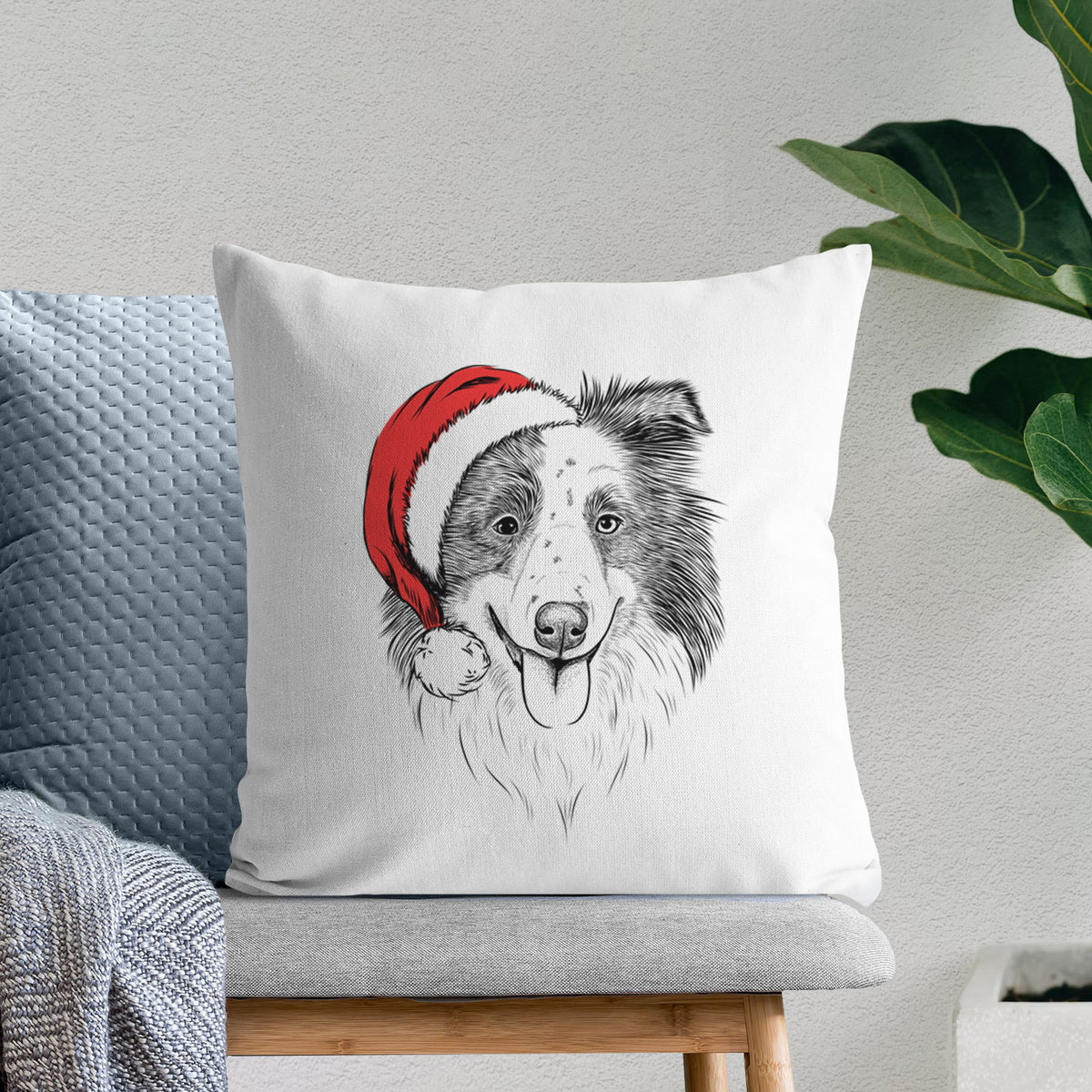 Lady Bug the Border Collie - Throw Pillow Cover