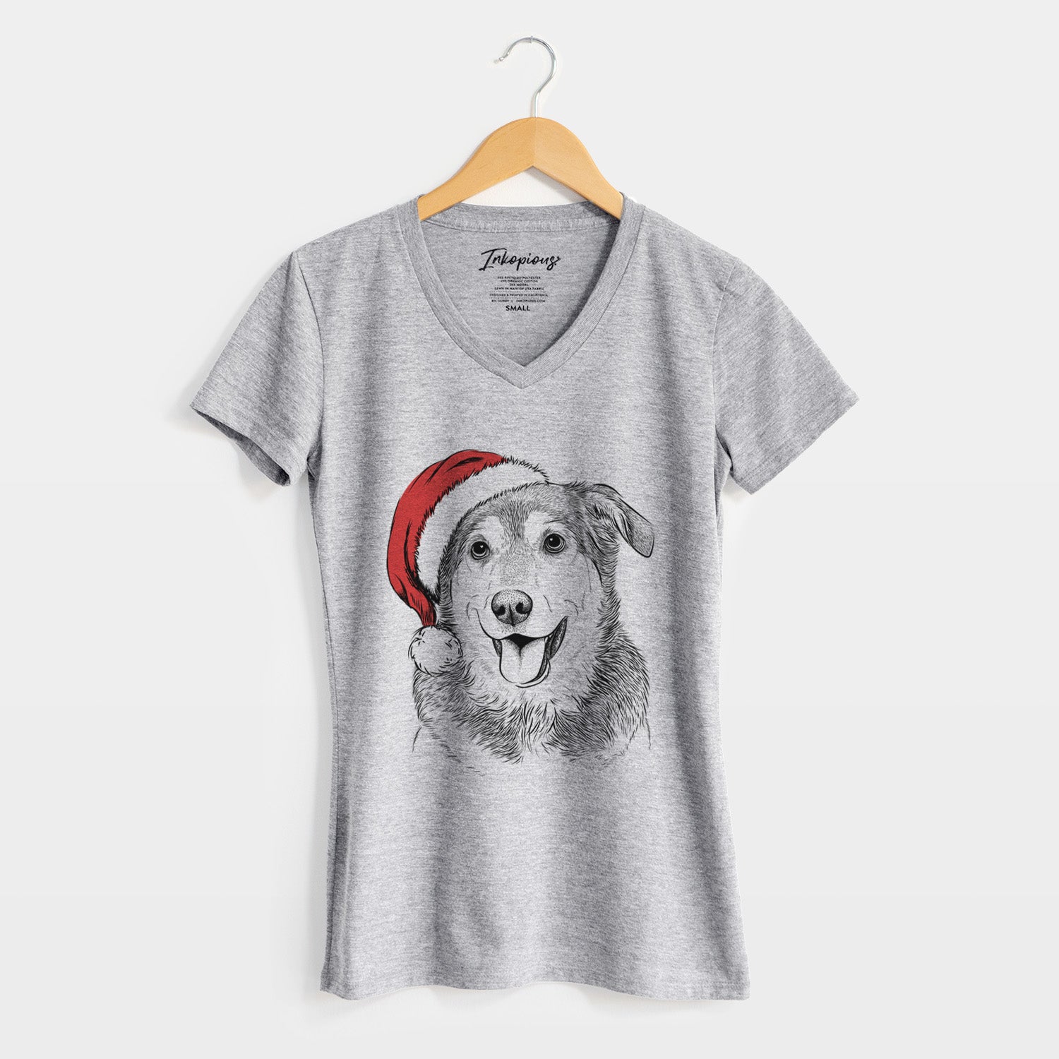 Santa Lance the Lab/Shepherd Mix - Women's Perfect V-neck Shirt