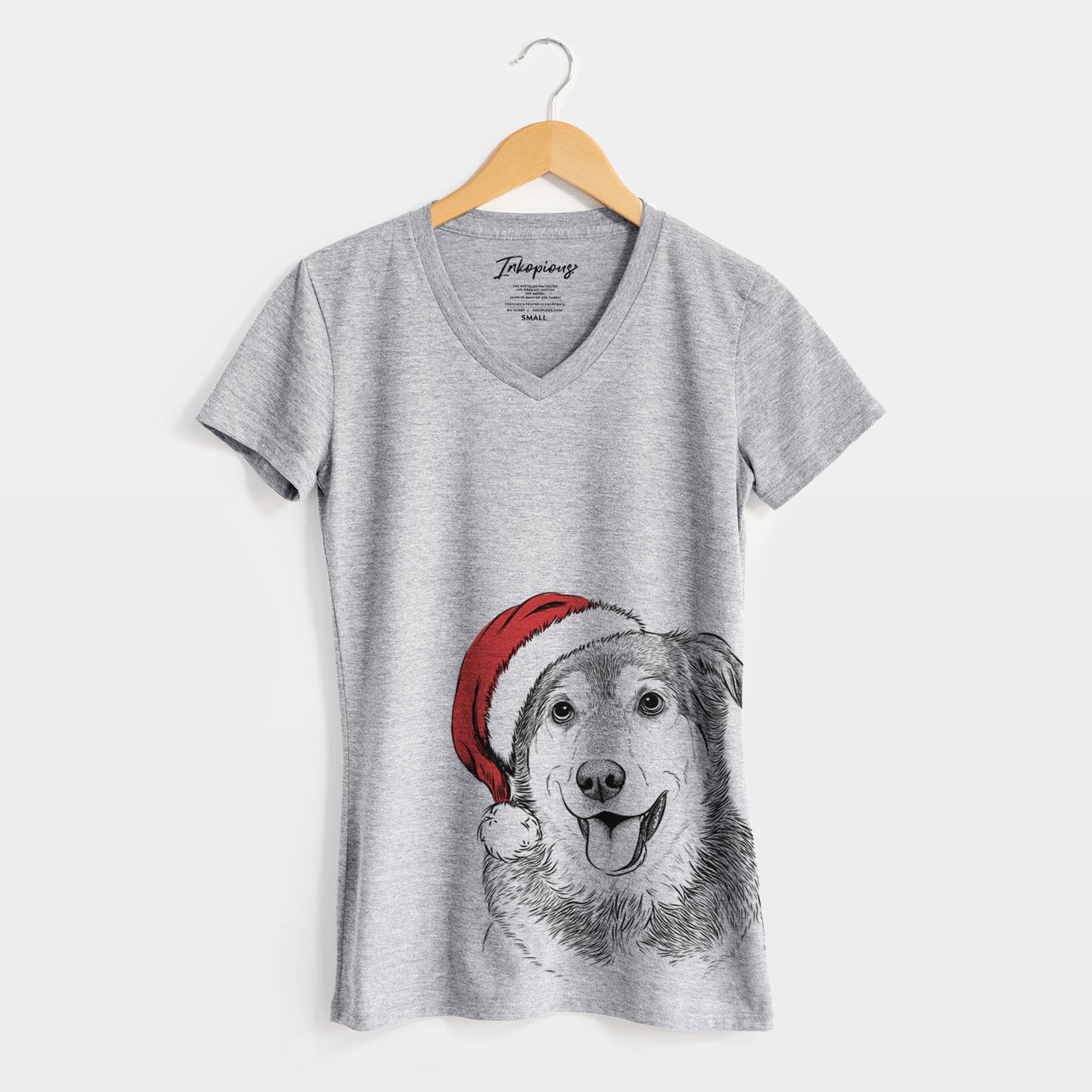 Santa Lance the Lab/Shepherd Mix - Women's Perfect V-neck Shirt