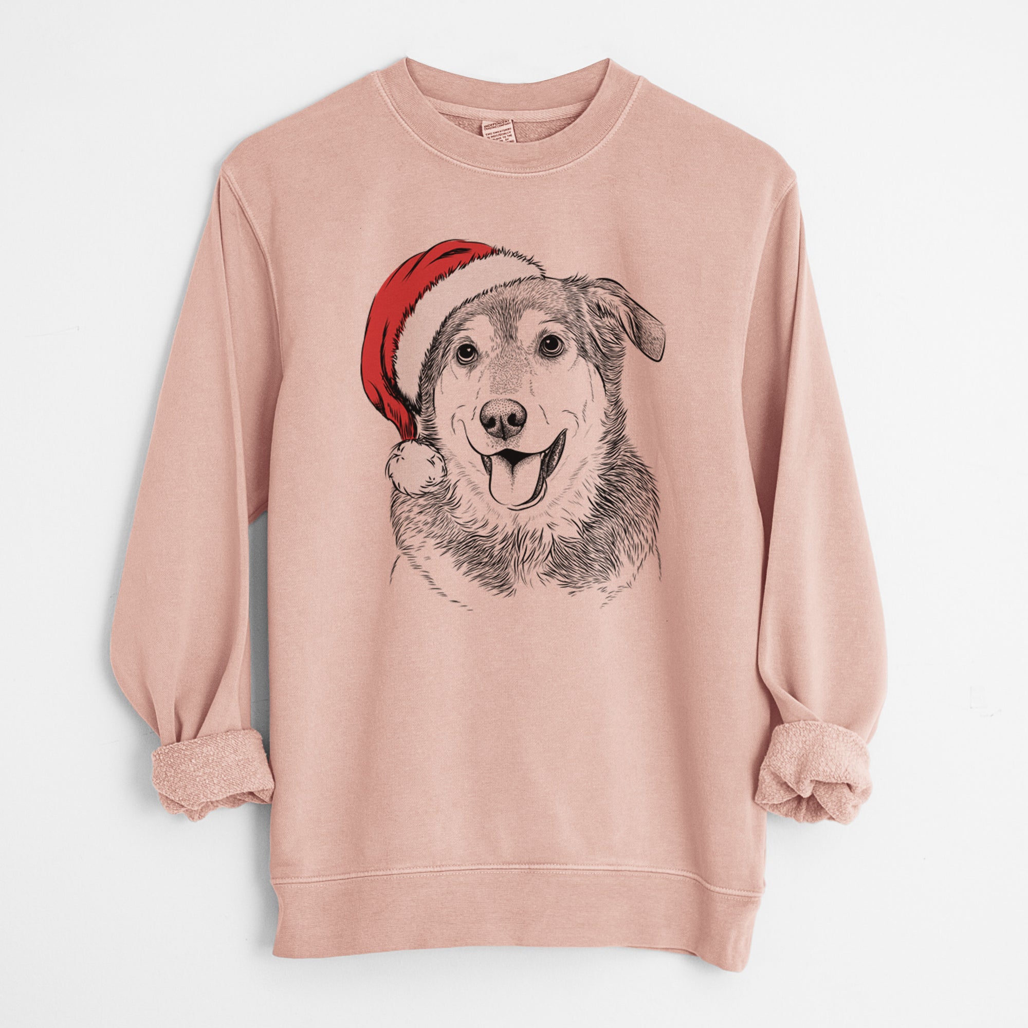 Santa Lance the Lab/Shepherd Mix - Unisex Pigment Dyed Crew Sweatshirt