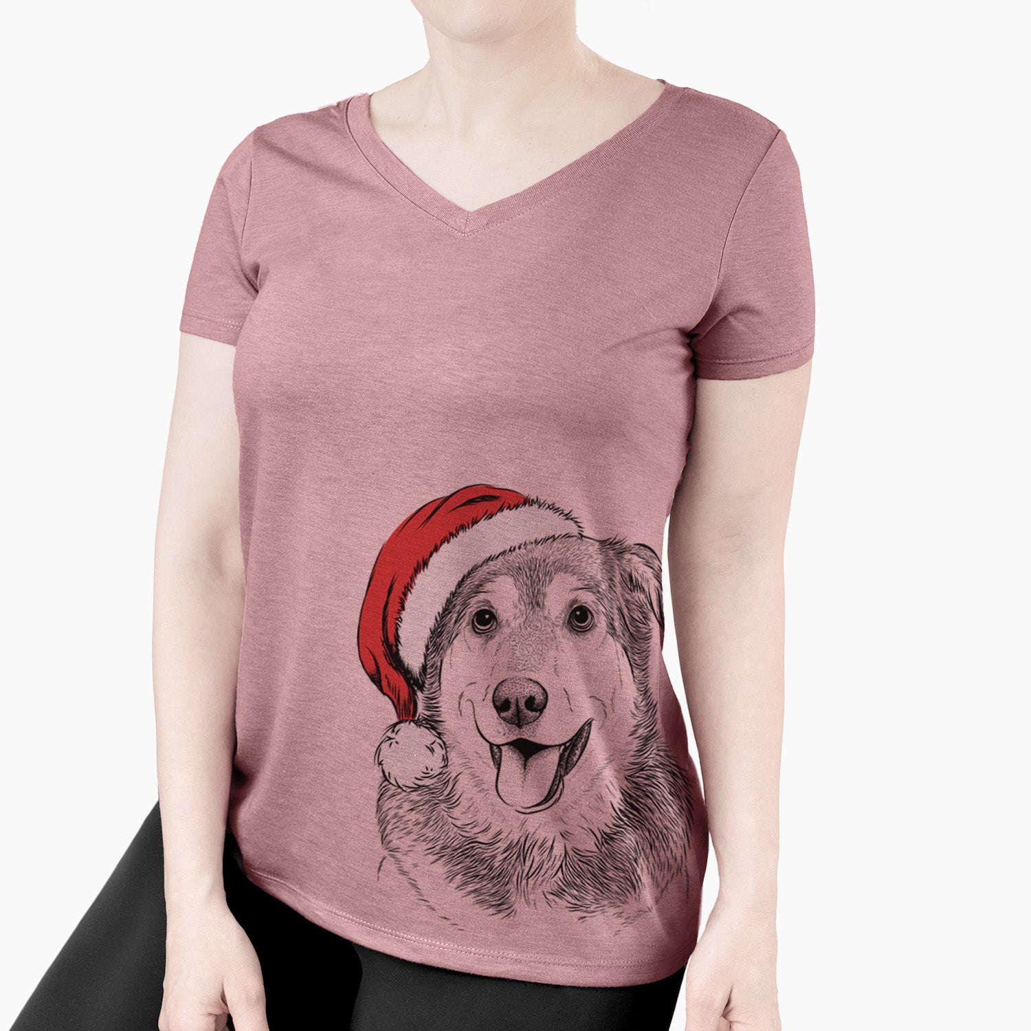 Santa Lance the Lab/Shepherd Mix - Women's Perfect V-neck Shirt