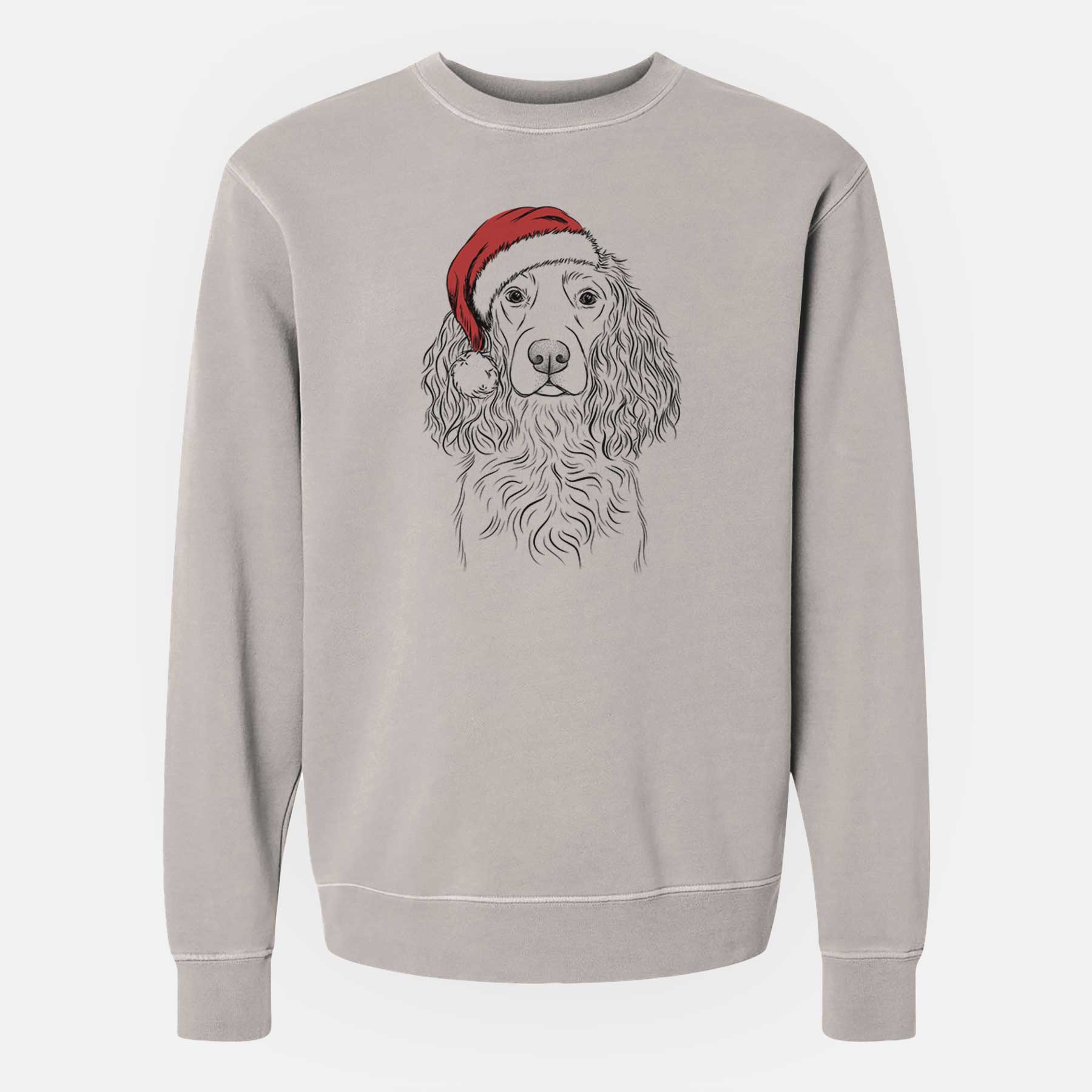 Santa Landry the Boykin Spaniel - Unisex Pigment Dyed Crew Sweatshirt