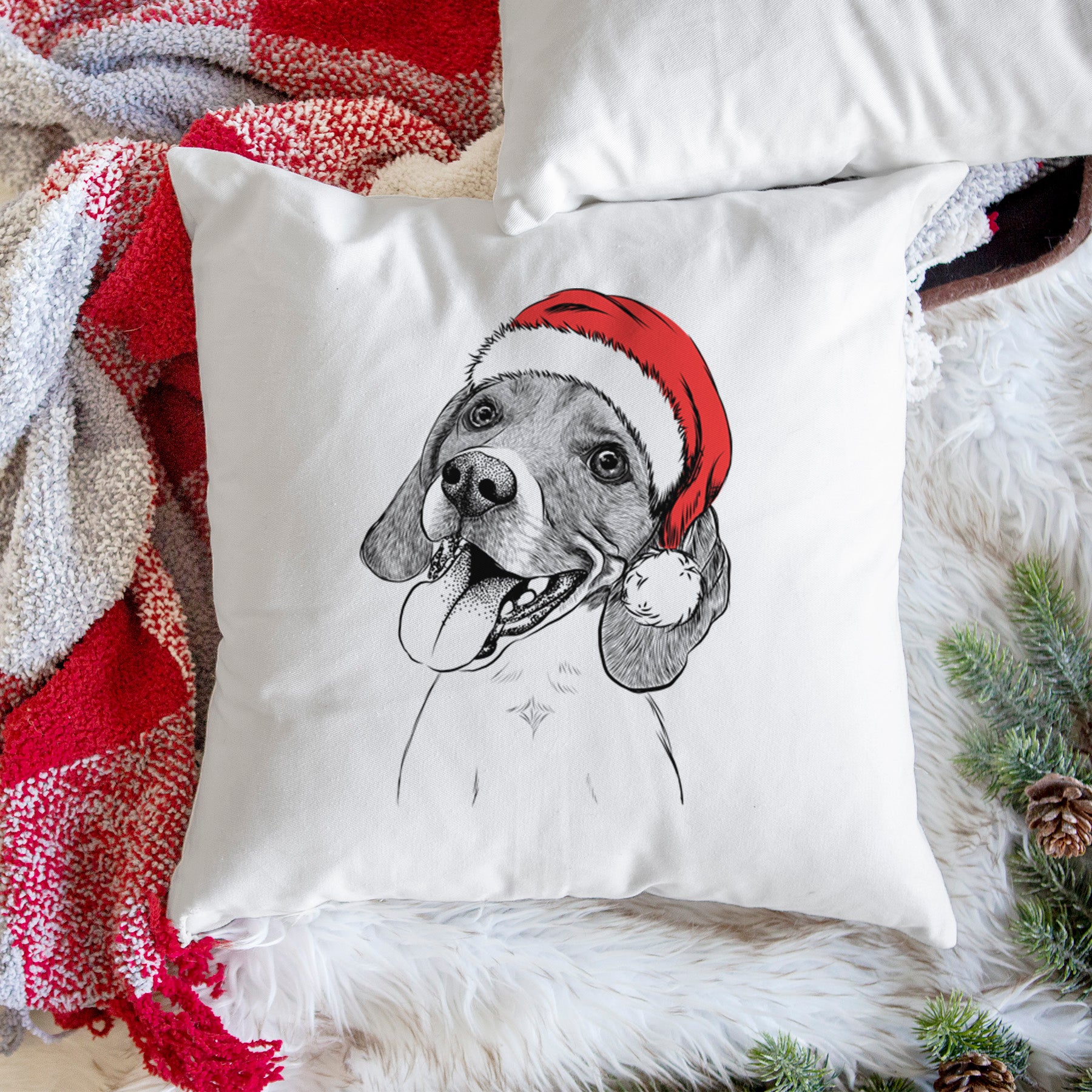 Little Bandit the Beagle - Throw Pillow Cover