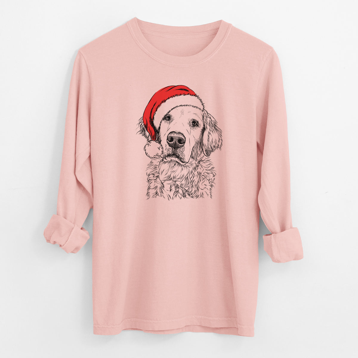 Santa Loganator the Golden Retriever - Men's Heavyweight 100% Cotton Long Sleeve