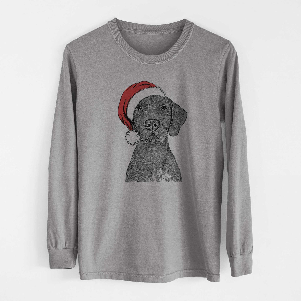 Santa Lucifer the German Shorthaired Pointer - Men's Heavyweight 100% Cotton Long Sleeve