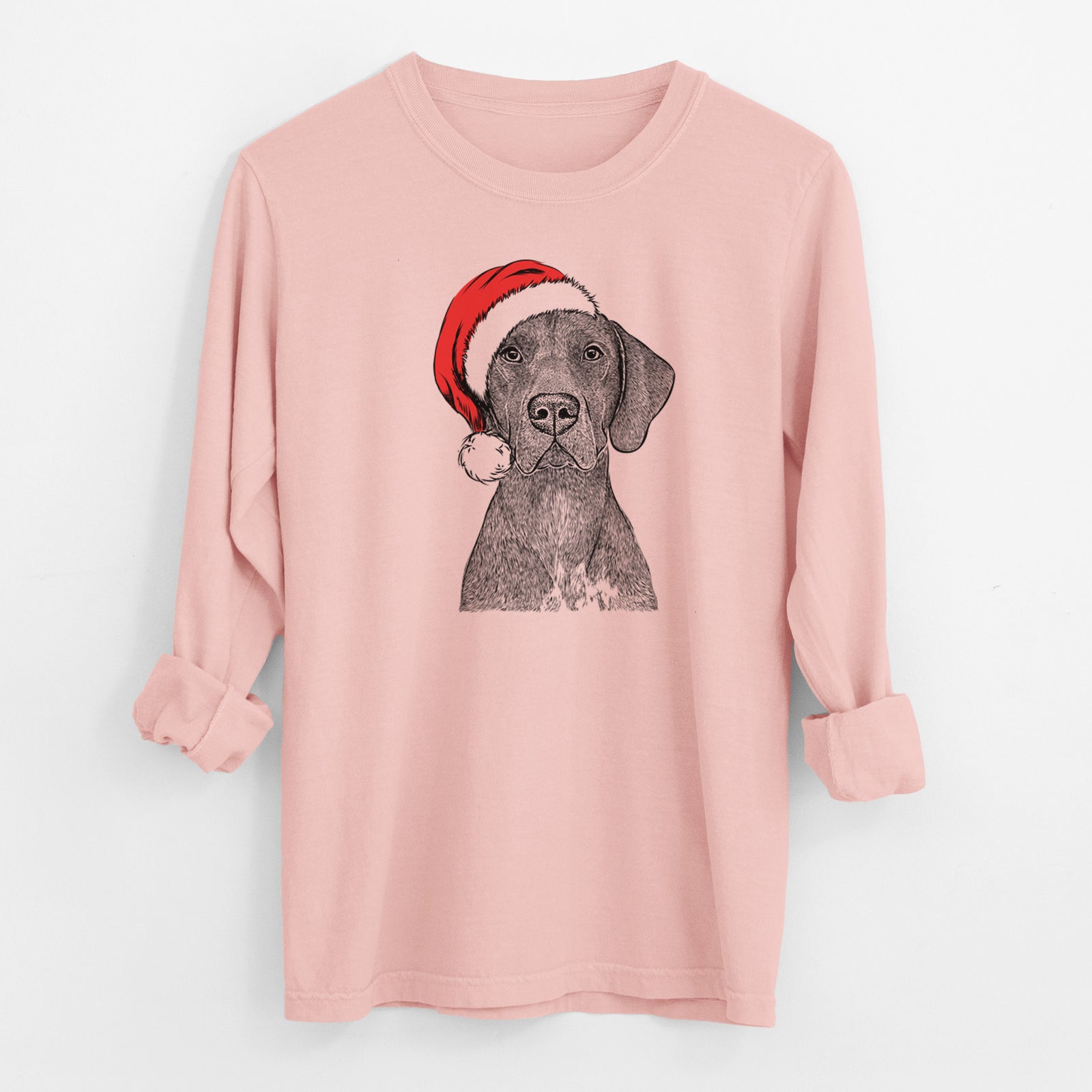 Santa Lucifer the German Shorthaired Pointer - Men's Heavyweight 100% Cotton Long Sleeve