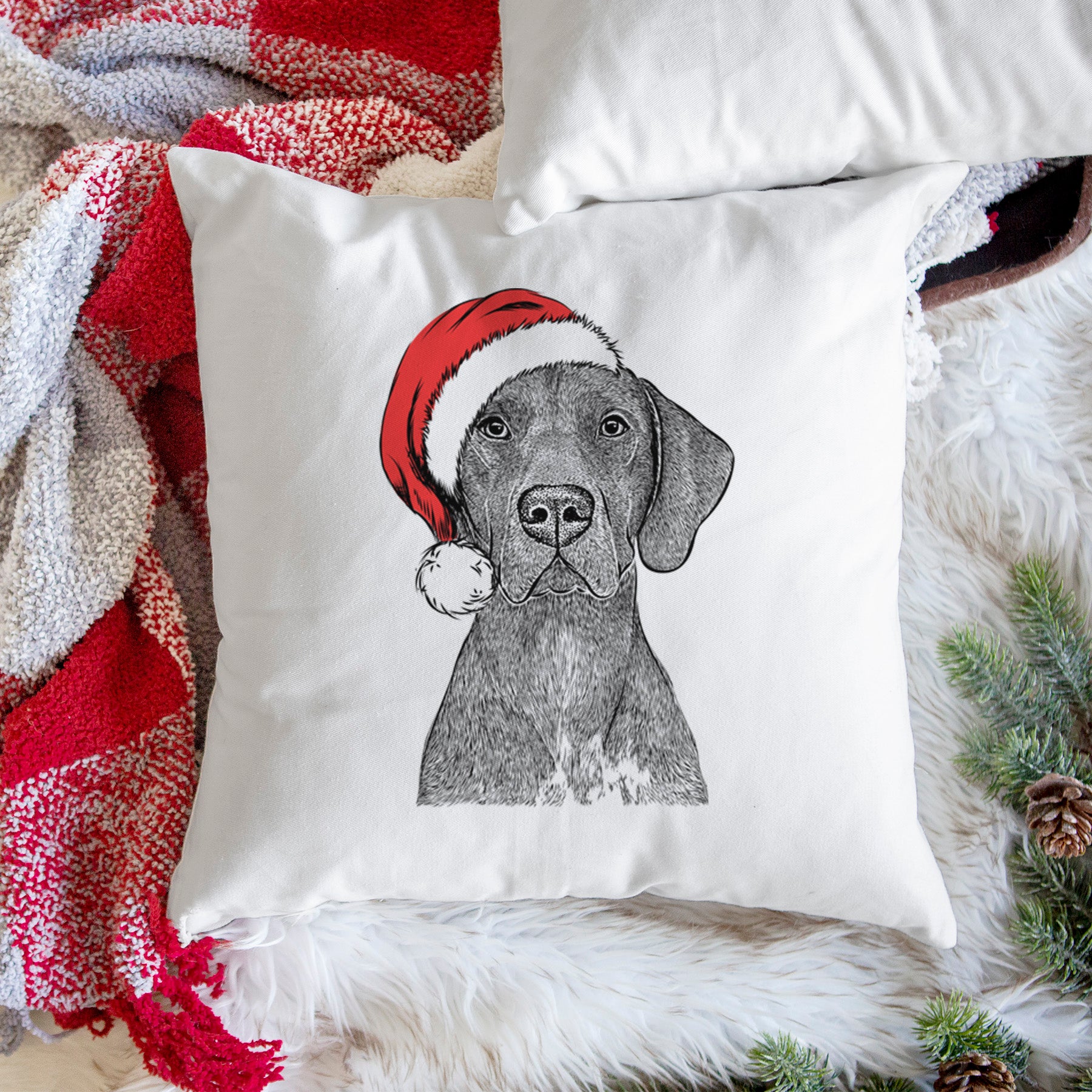 Lucifer the German Shorthaired Pointer - Throw Pillow Cover