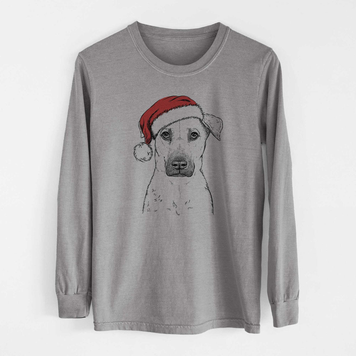 Santa Luna the Black Mouth Cur - Men's Heavyweight 100% Cotton Long Sleeve