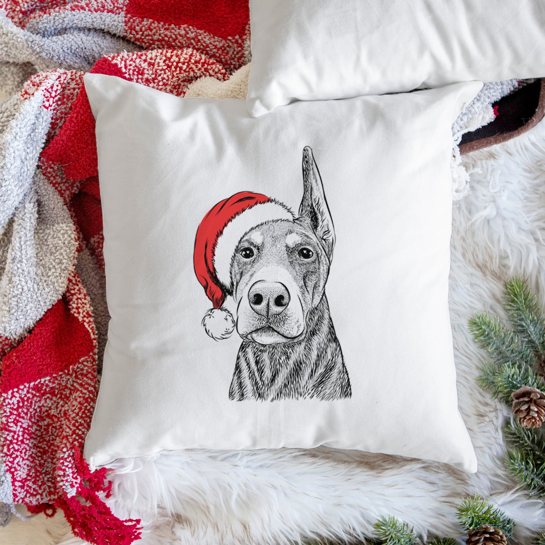 Luna the Doberman Pinscher - Throw Pillow Cover
