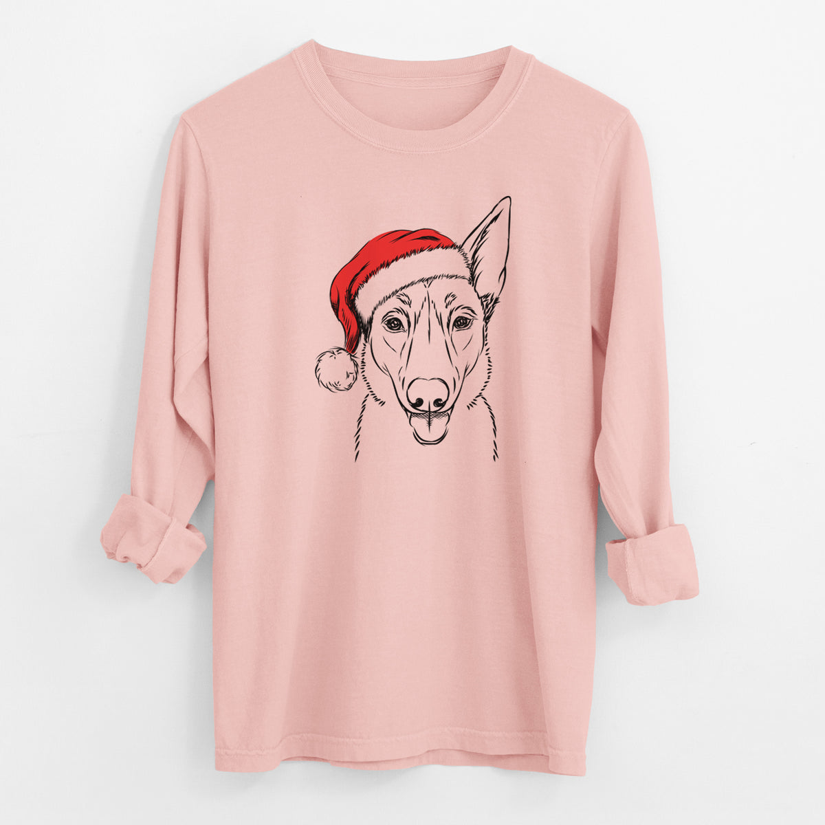 Santa Lyric the Belgian Malinois - Men's Heavyweight 100% Cotton Long Sleeve