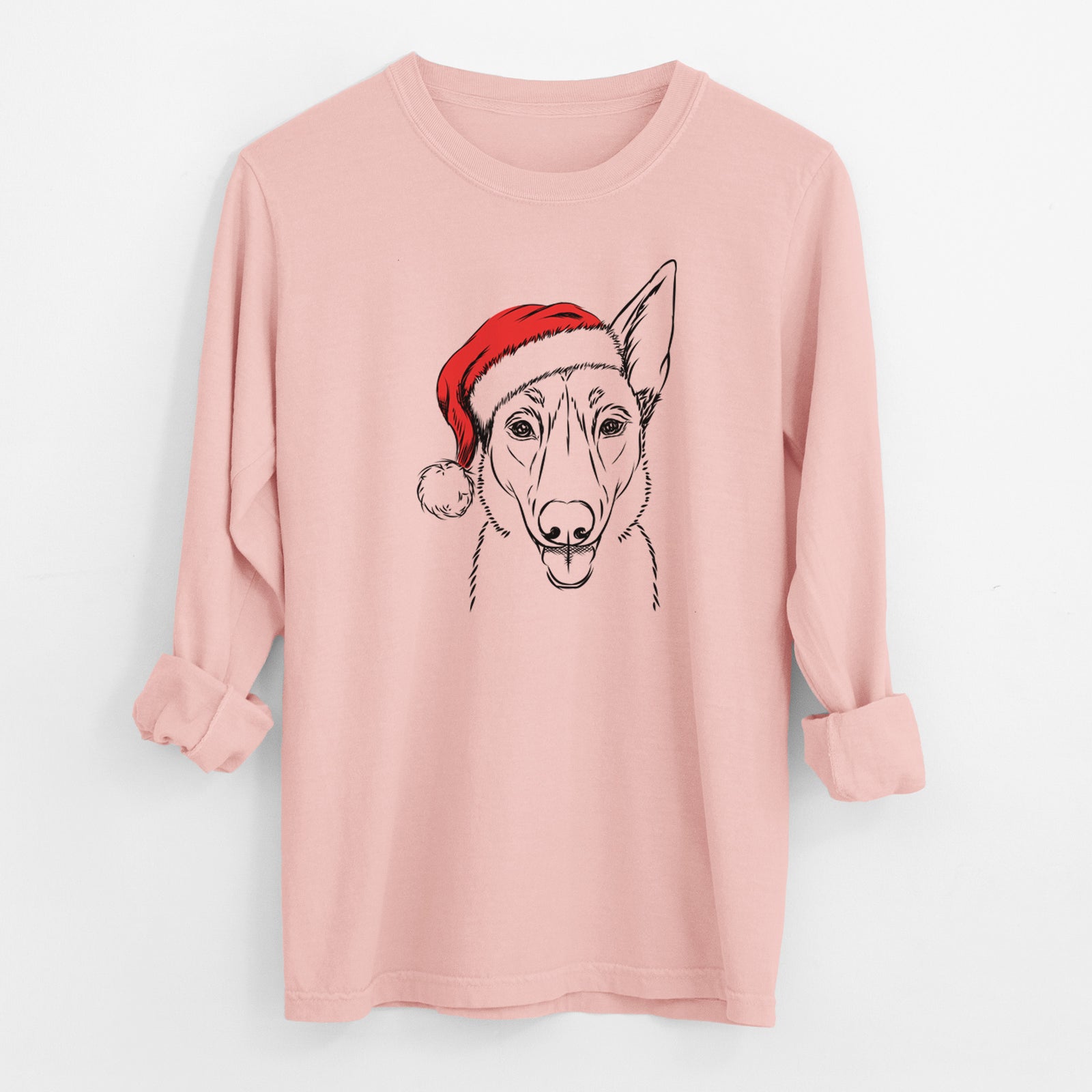 Santa Lyric the Belgian Malinois - Men's Heavyweight 100% Cotton Long Sleeve